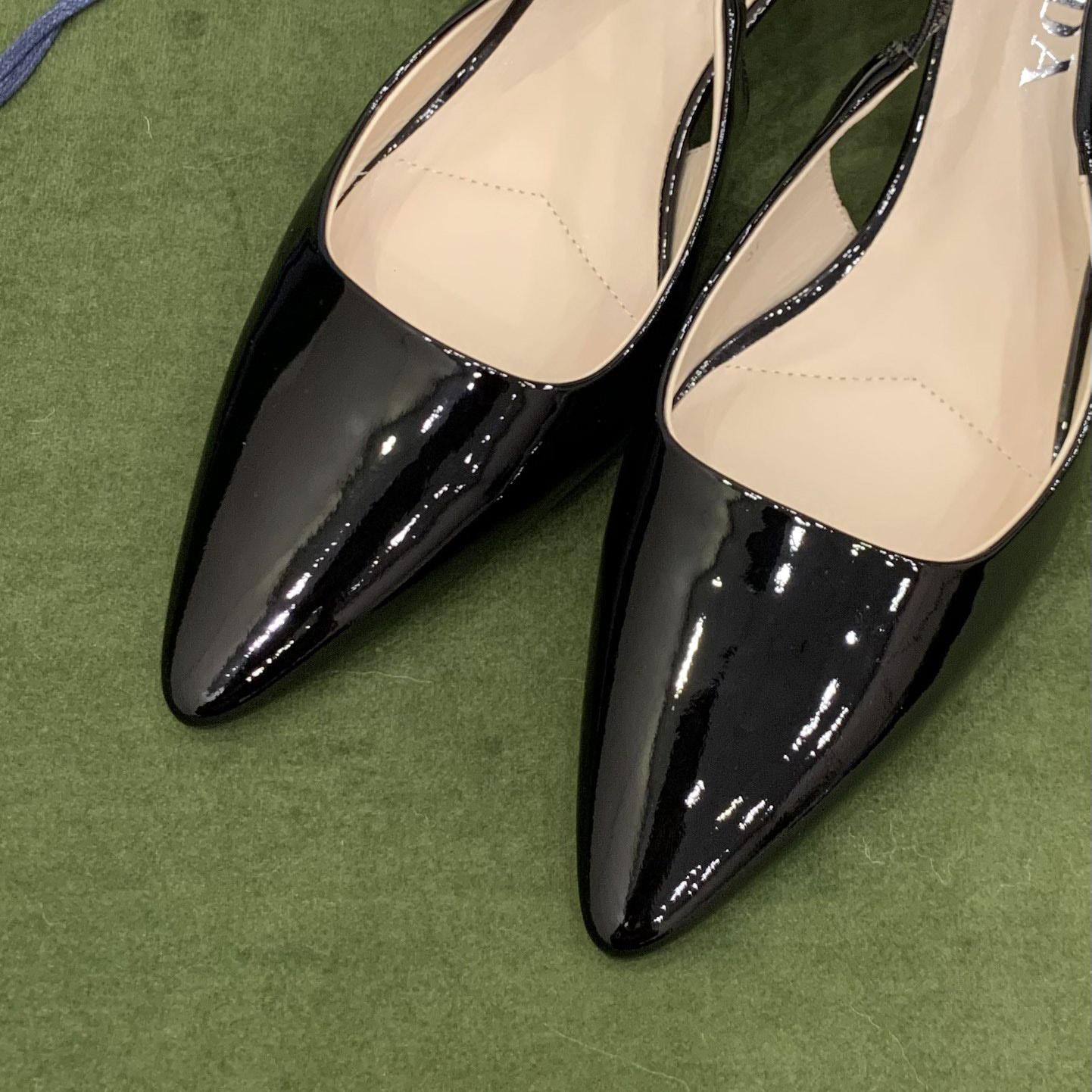 Prada Patent Leather Slingbacks - DesignerGu