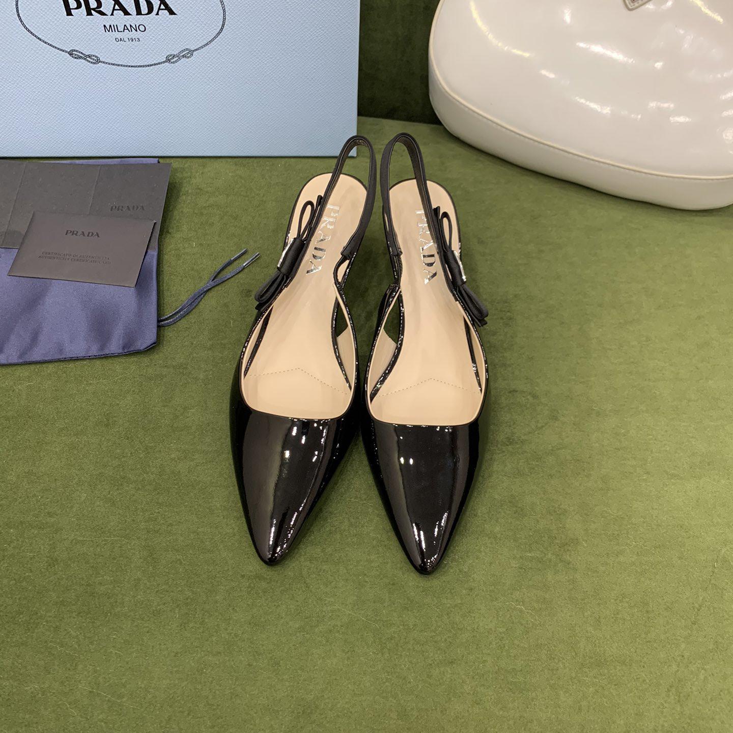 Prada Patent Leather Slingbacks - DesignerGu