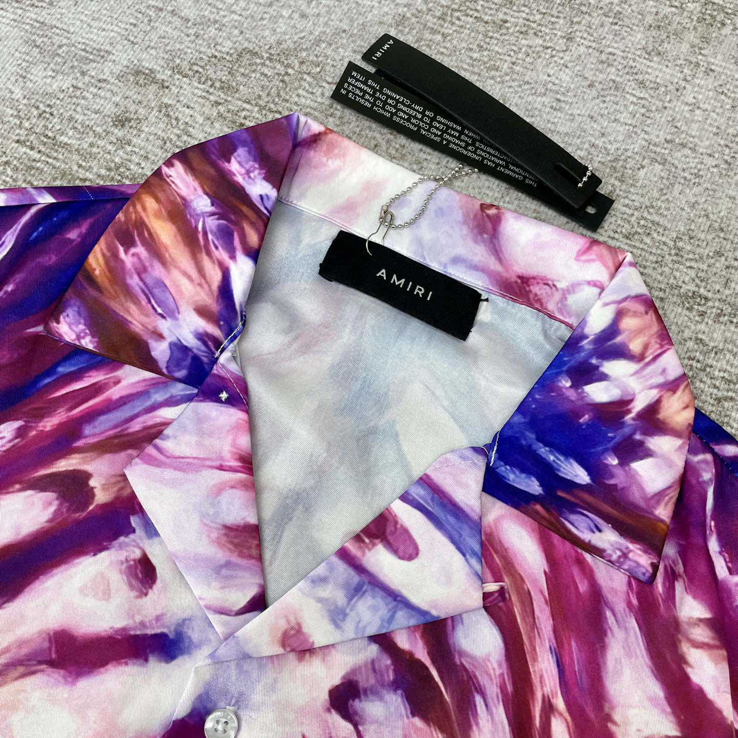 Amiri Tie Dye Amiri Bowling Shirt - DesignerGu