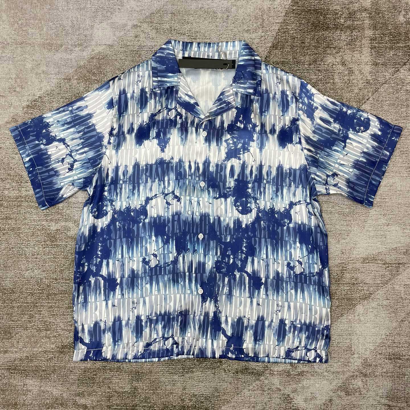 Amiri Tie Dye Amiri Bowling Shirt - DesignerGu