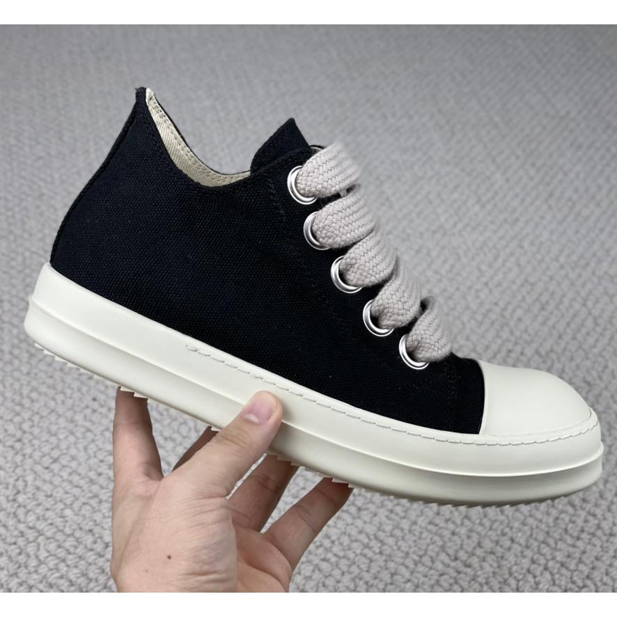 Rick Owens Canvas Low-Top Sneakers - DesignerGu