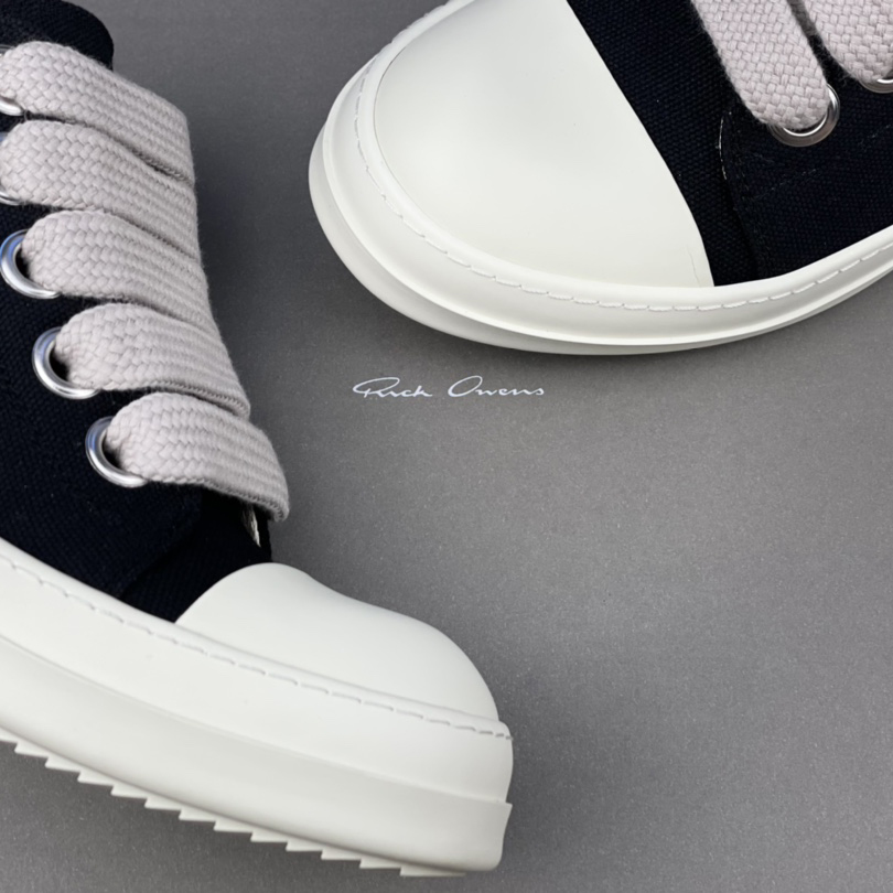 Rick Owens Canvas Low-Top Sneakers - DesignerGu