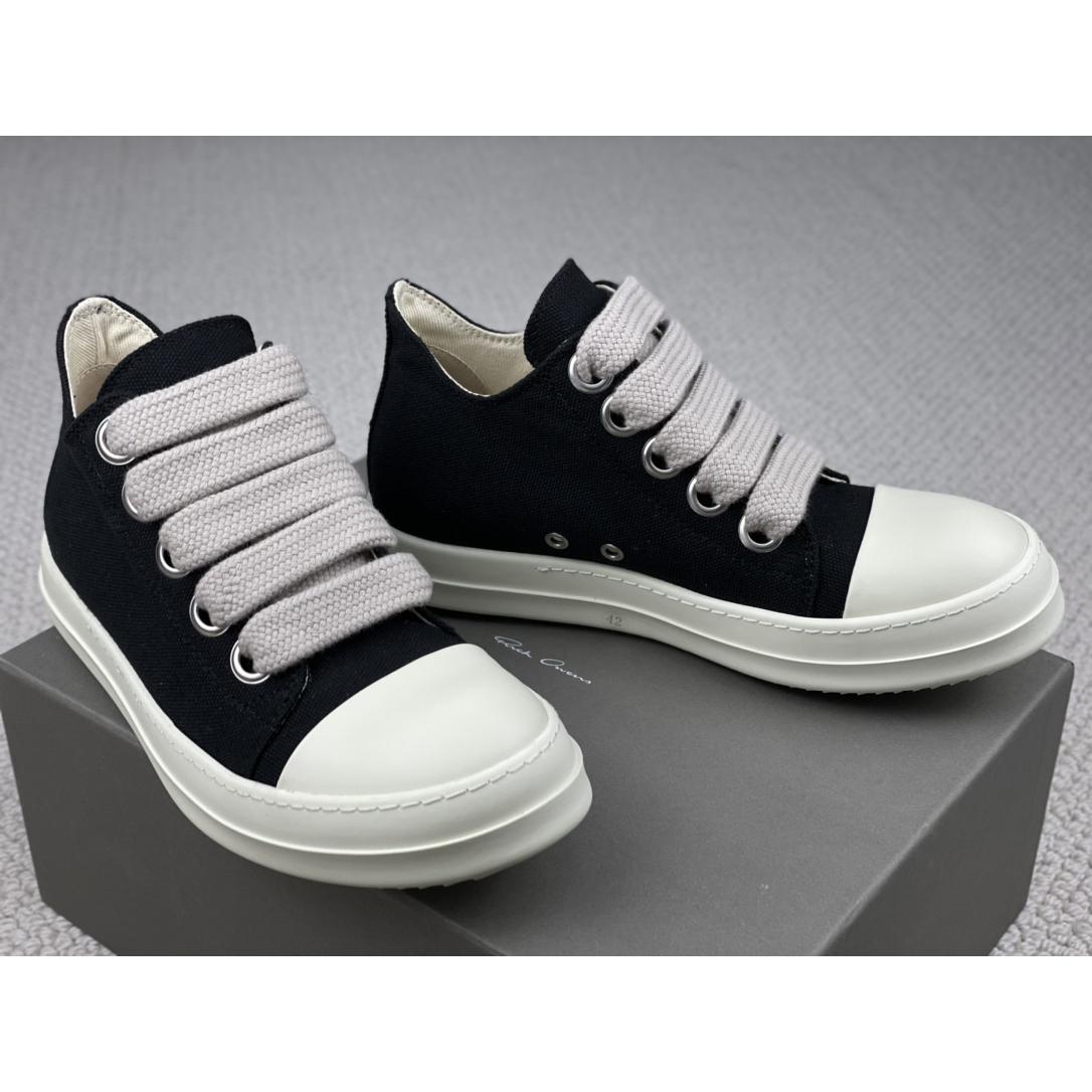 Rick Owens Canvas Low-Top Sneakers - DesignerGu