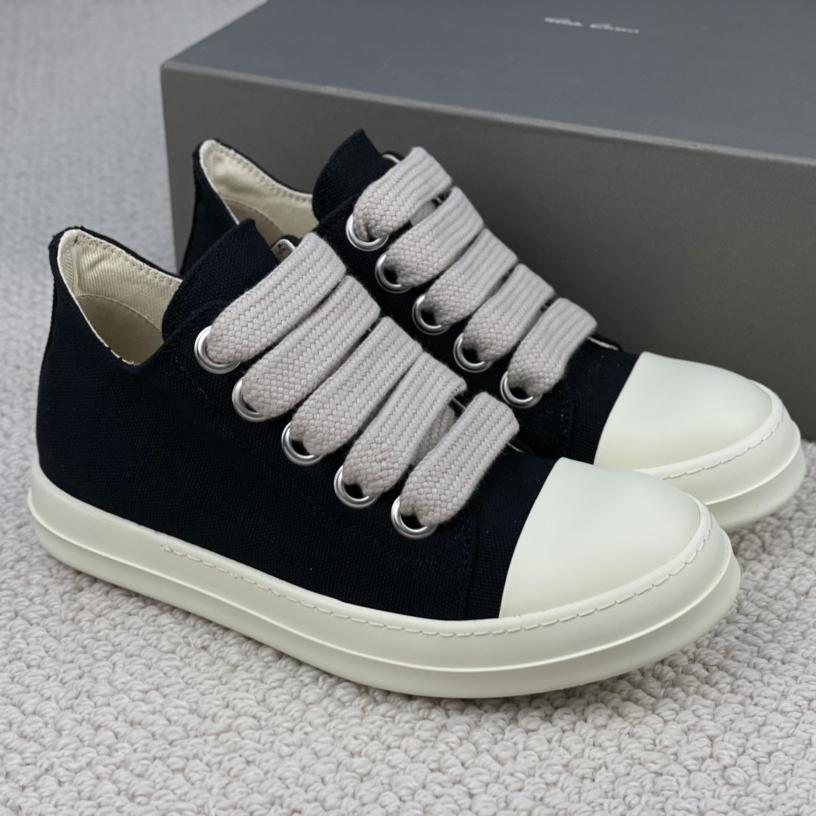 Rick Owens Canvas Low-Top Sneakers - DesignerGu