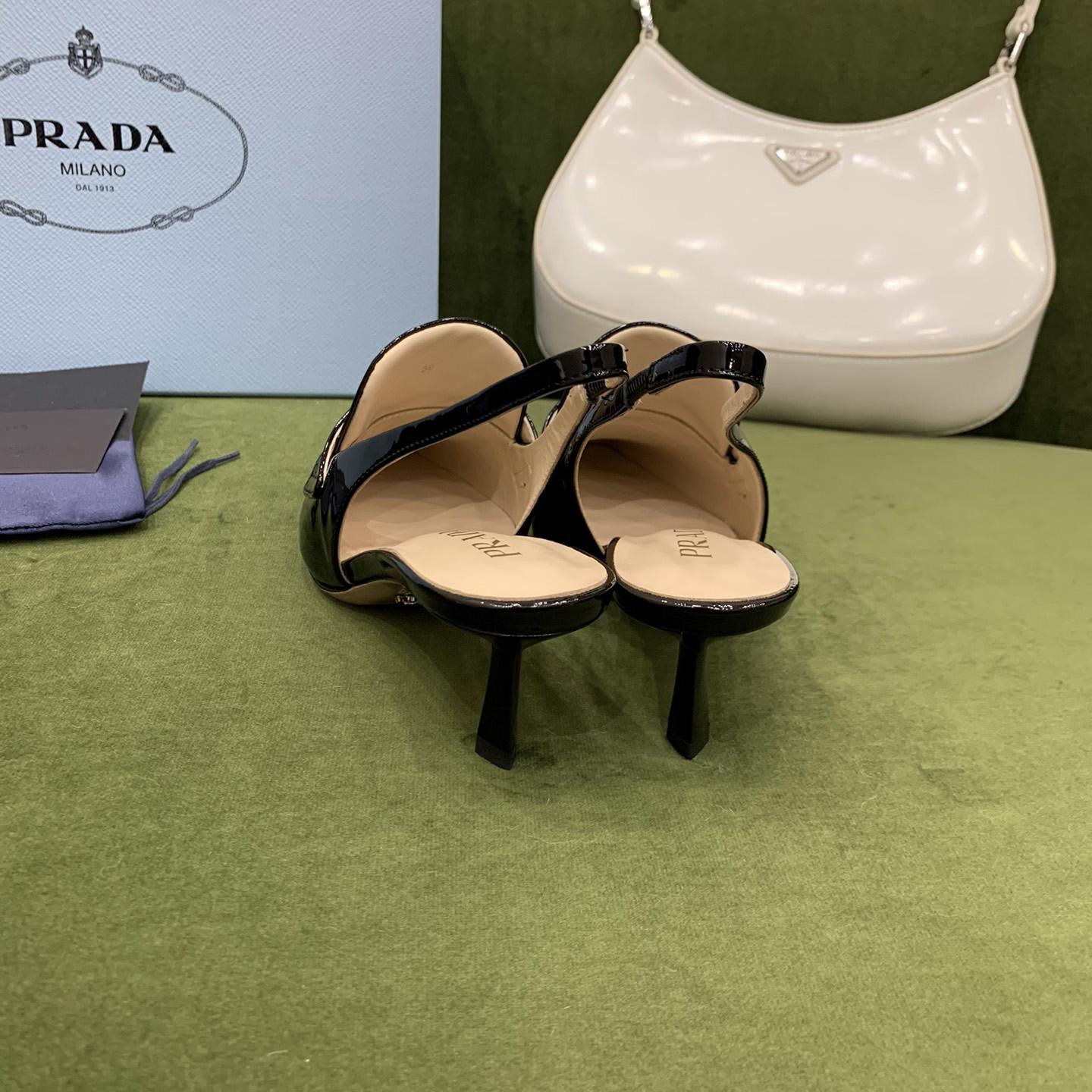 Prada Patent Leather Slingbacks - DesignerGu