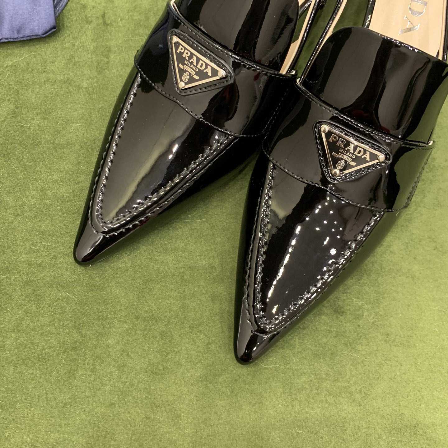 Prada Patent Leather Slingbacks - DesignerGu