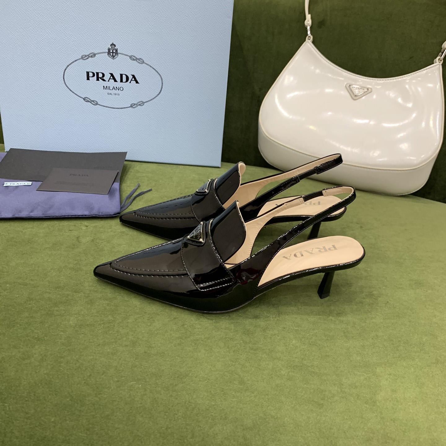 Prada Patent Leather Slingbacks - DesignerGu