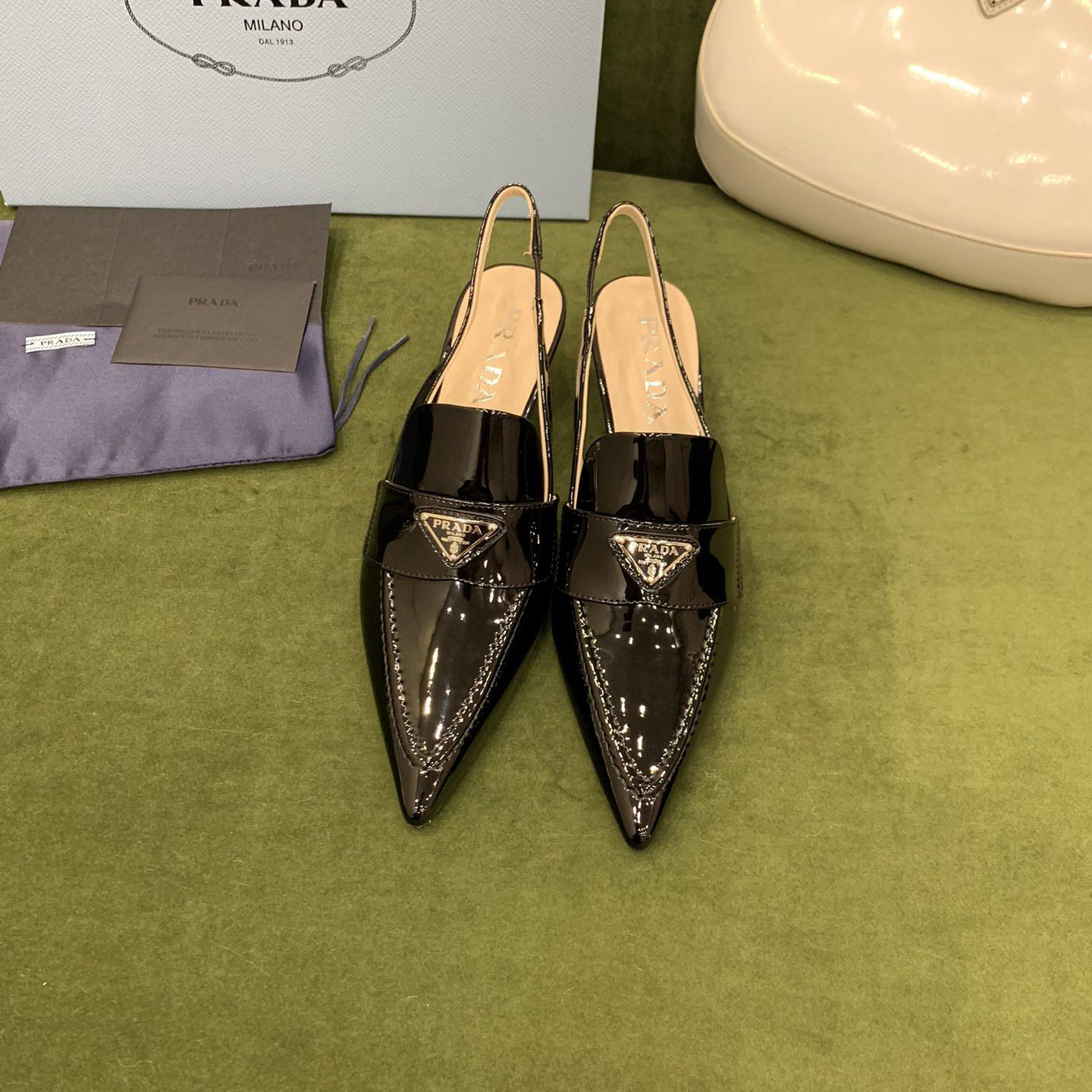 Prada Patent Leather Slingbacks - DesignerGu