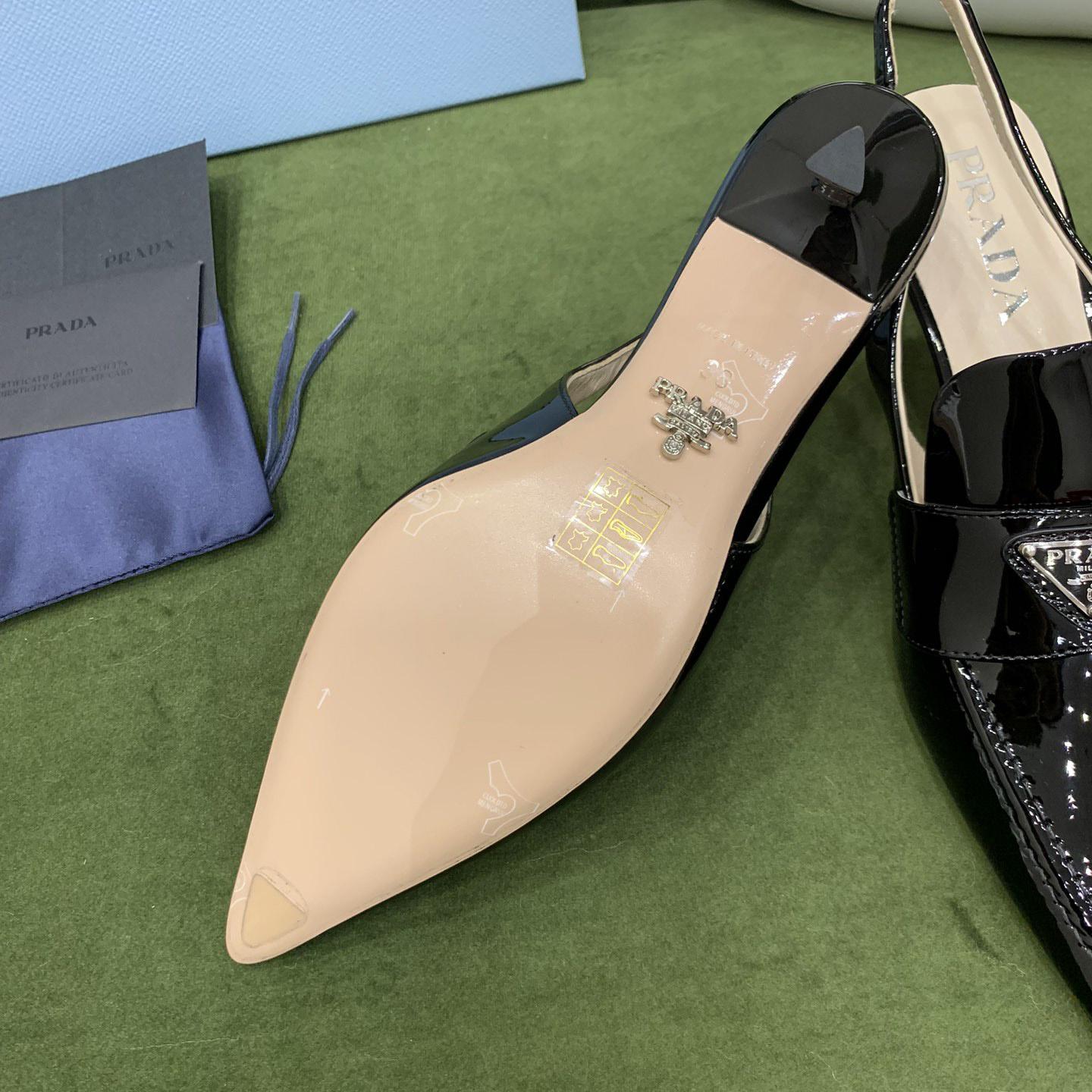 Prada Patent Leather Slingbacks - DesignerGu