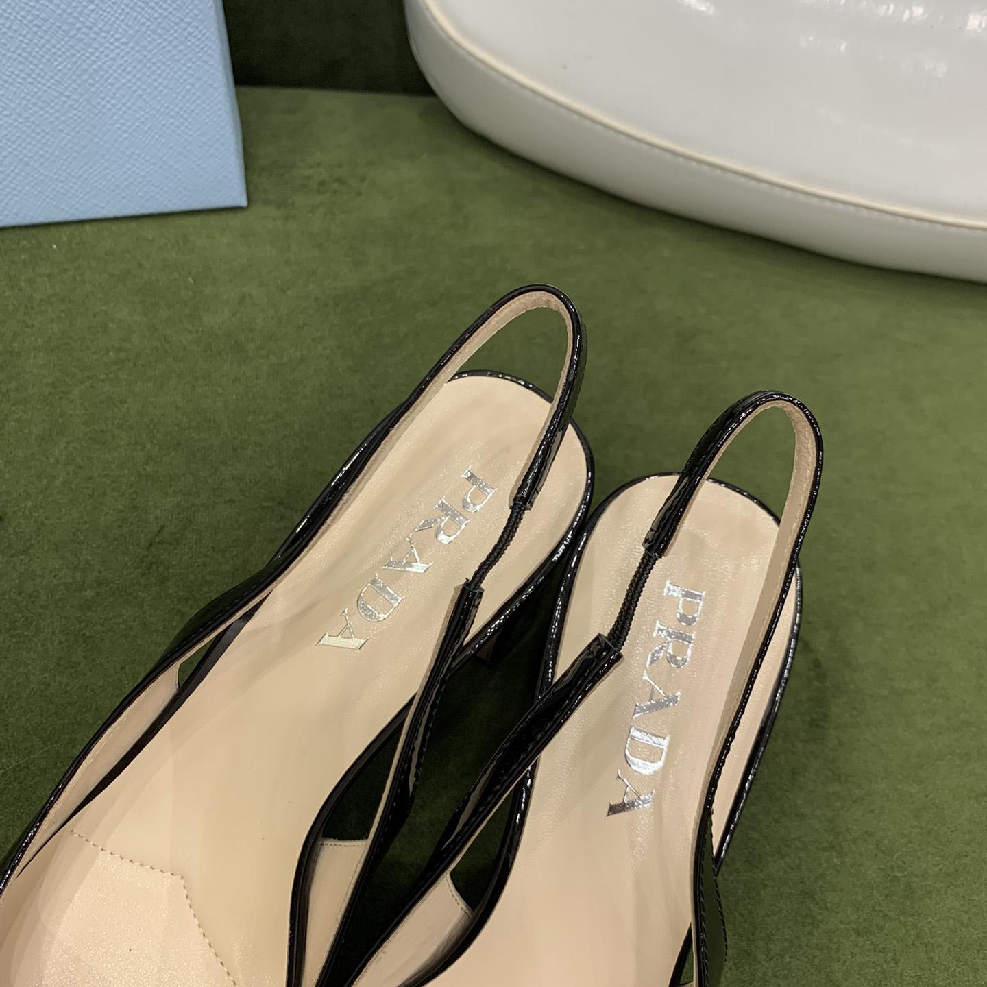 Prada Patent-leather Slingback Pumps - DesignerGu