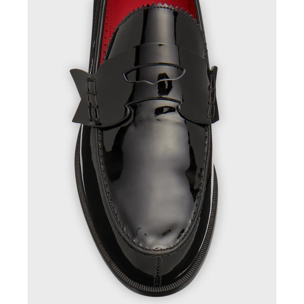 Christian Louboutin Men's No Penny Patent Leather Penny Loafers - DesignerGu