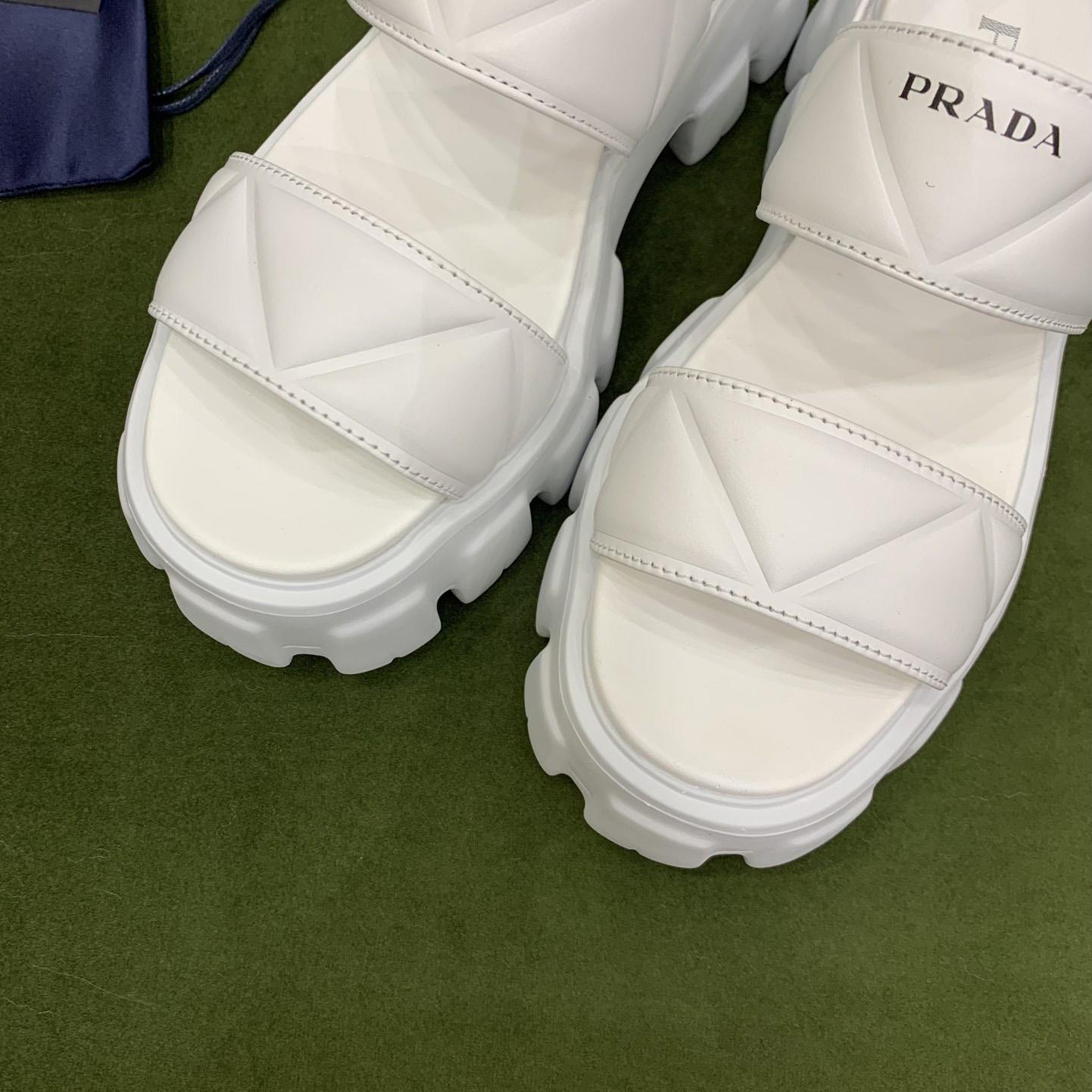 Prada Monolith Leather Sandals - DesignerGu