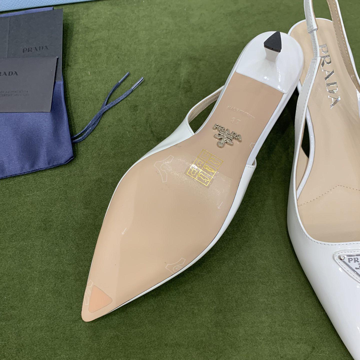 Prada Patent-leather Slingback Pumps - DesignerGu