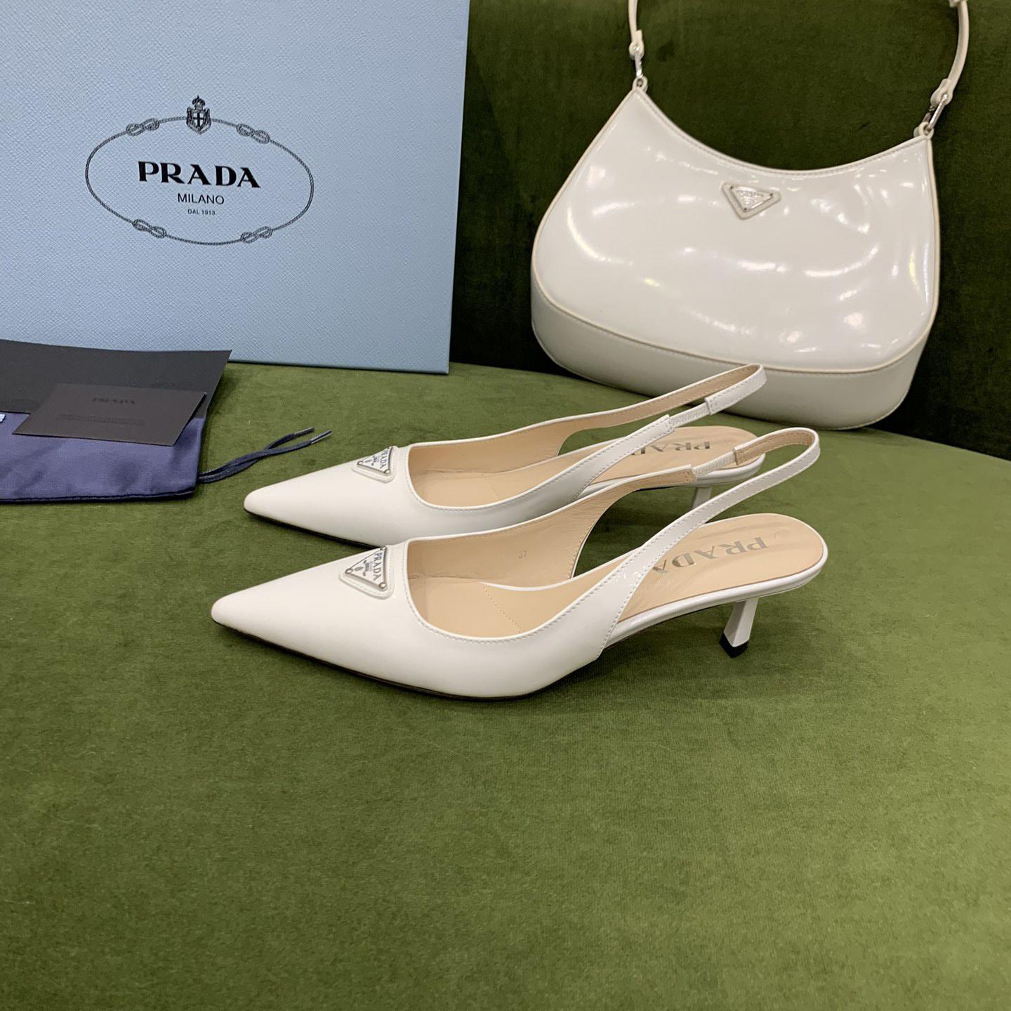 Prada Patent-leather Slingback Pumps - DesignerGu