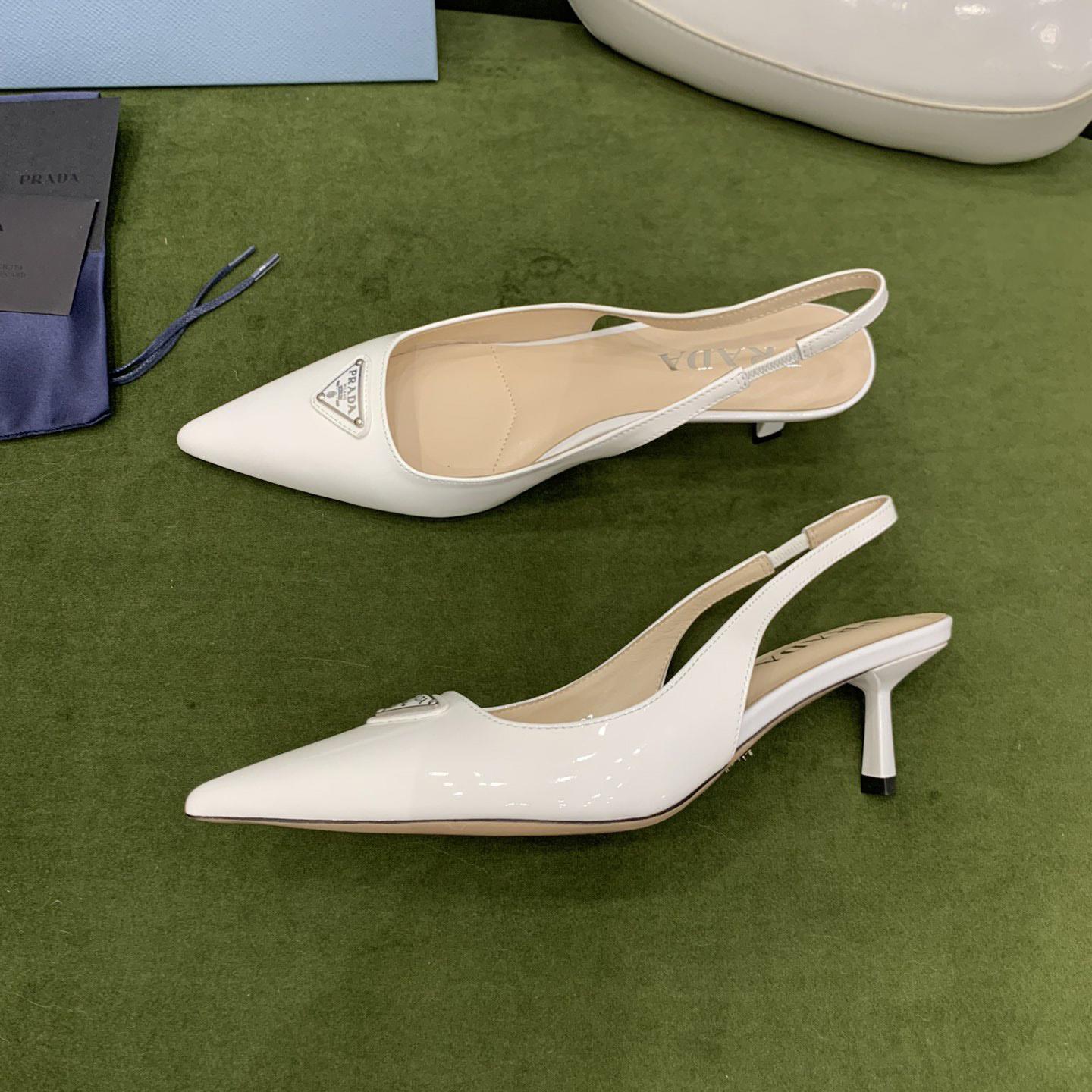 Prada Patent-leather Slingback Pumps - DesignerGu