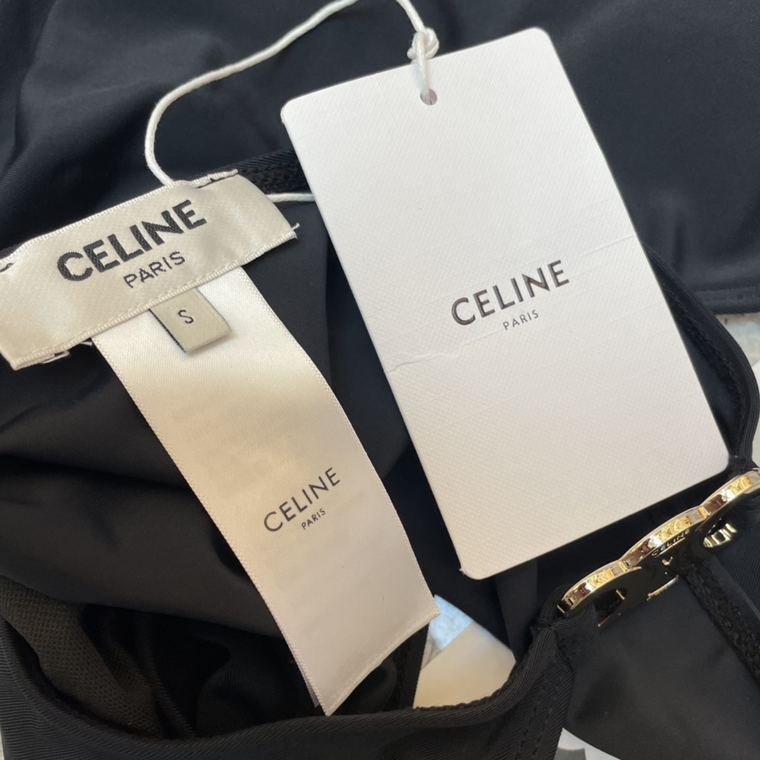 Celine Triomphe Swimsuit In Matte Jersey - DesignerGu