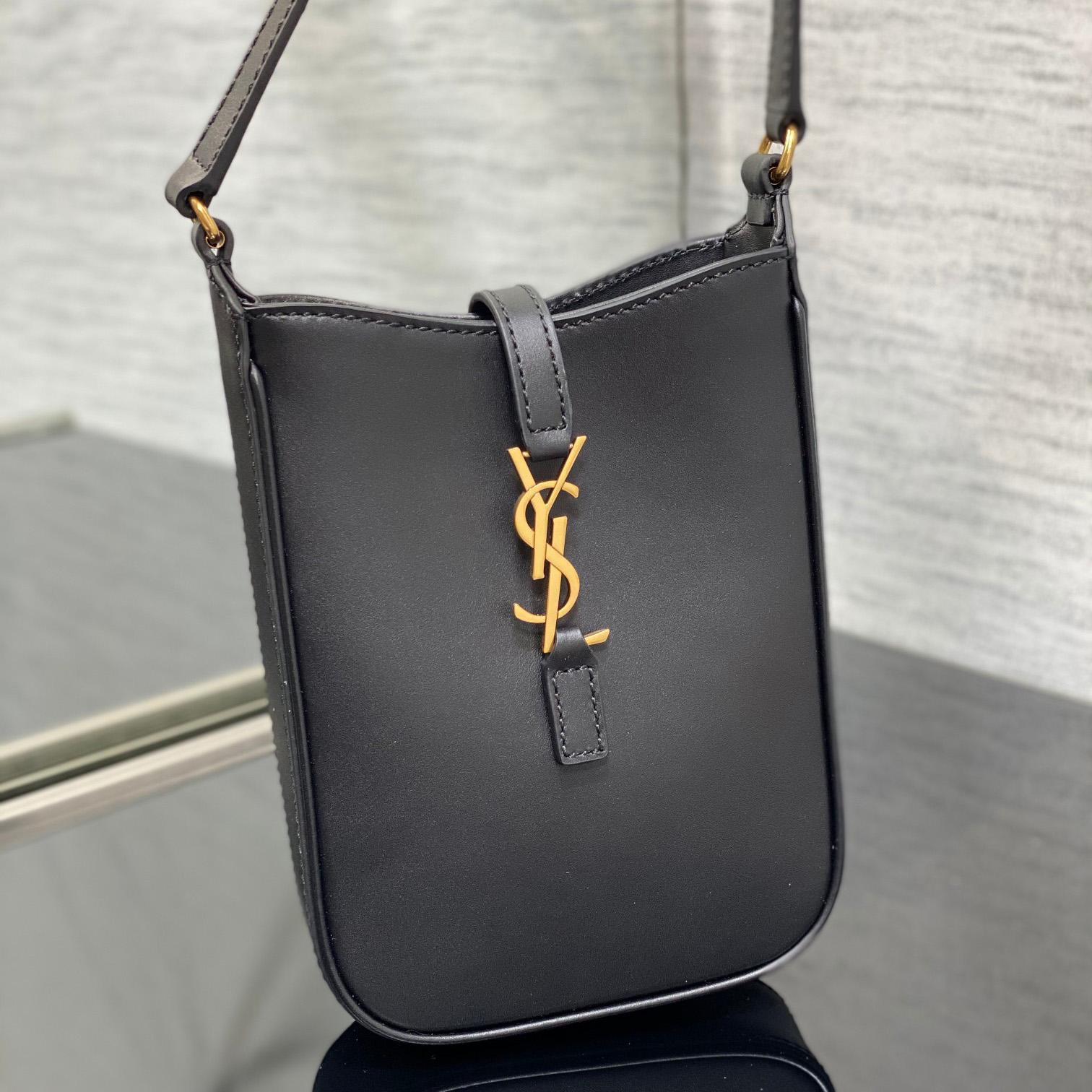 Saint Laurent Le 5 À 7 Mini Vertical In Shiny Leather - DesignerGu