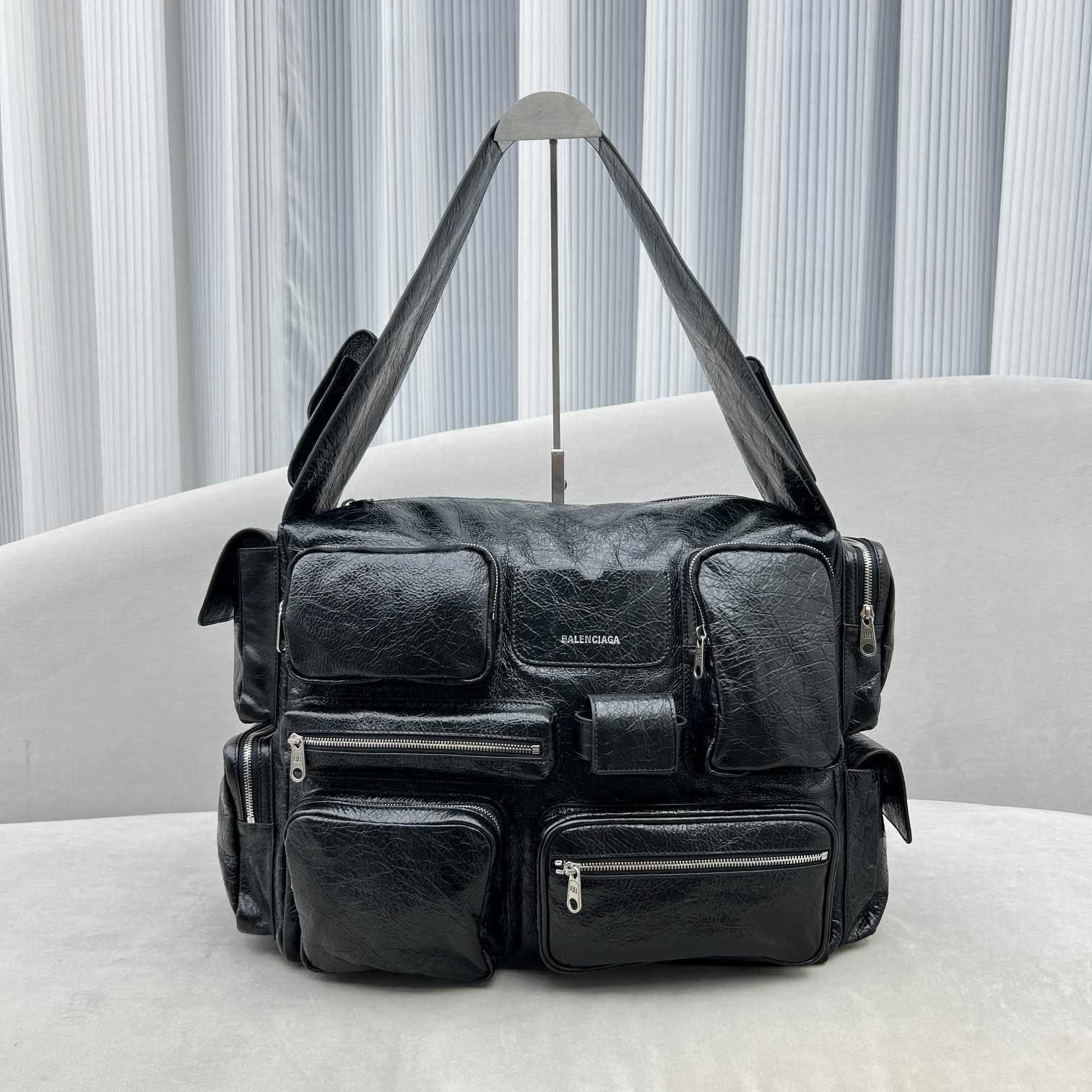 Balenciaga Logo Zipped Shoulder Bag(40x28x18cm) - DesignerGu