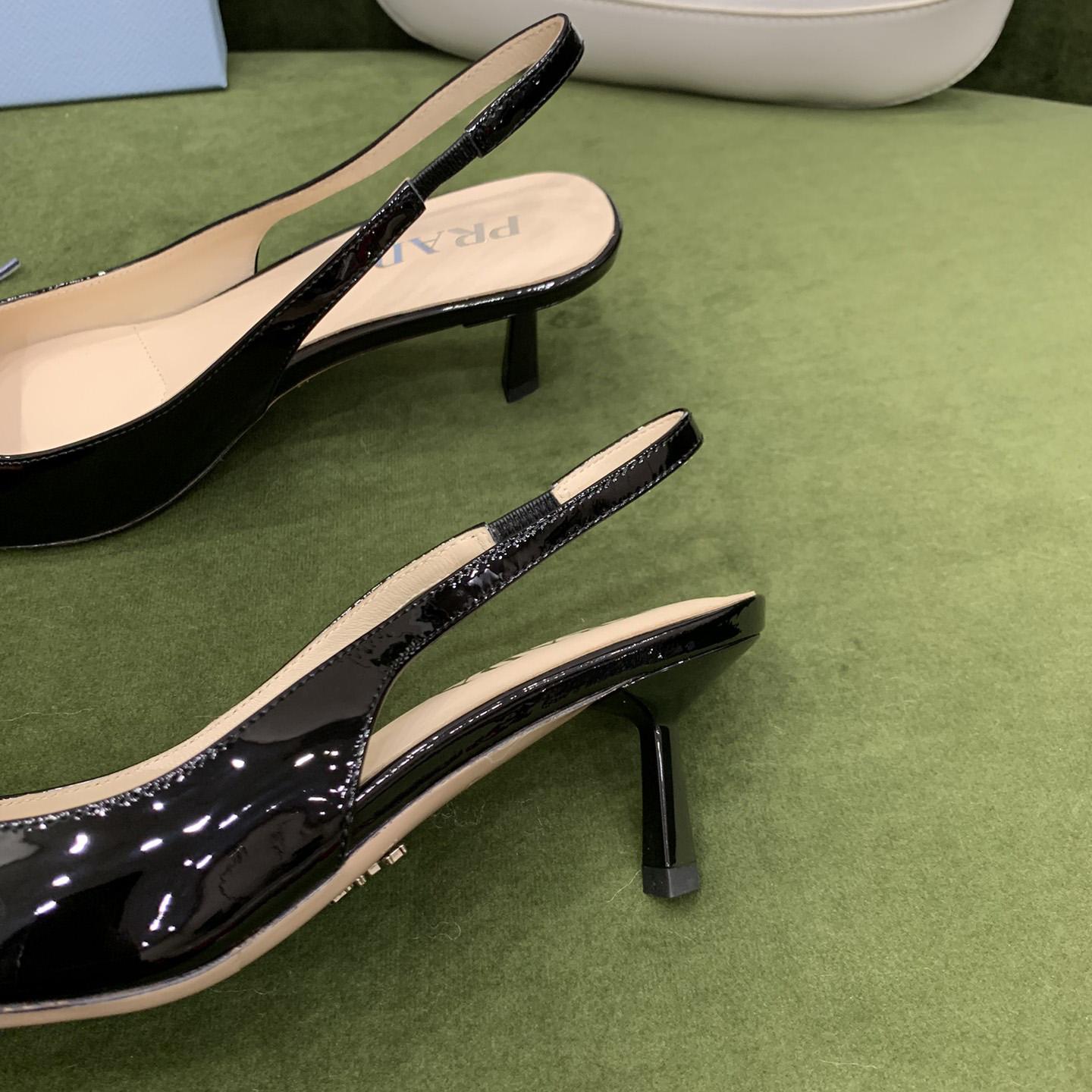 Prada Patent-leather Slingback Pumps - DesignerGu