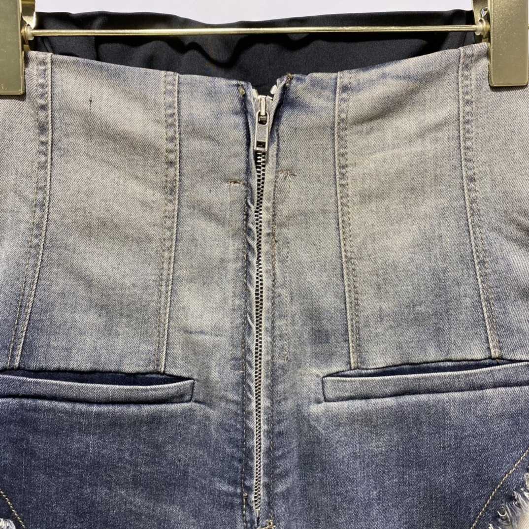 Rick Owens High Cut Denim Shorts - DesignerGu