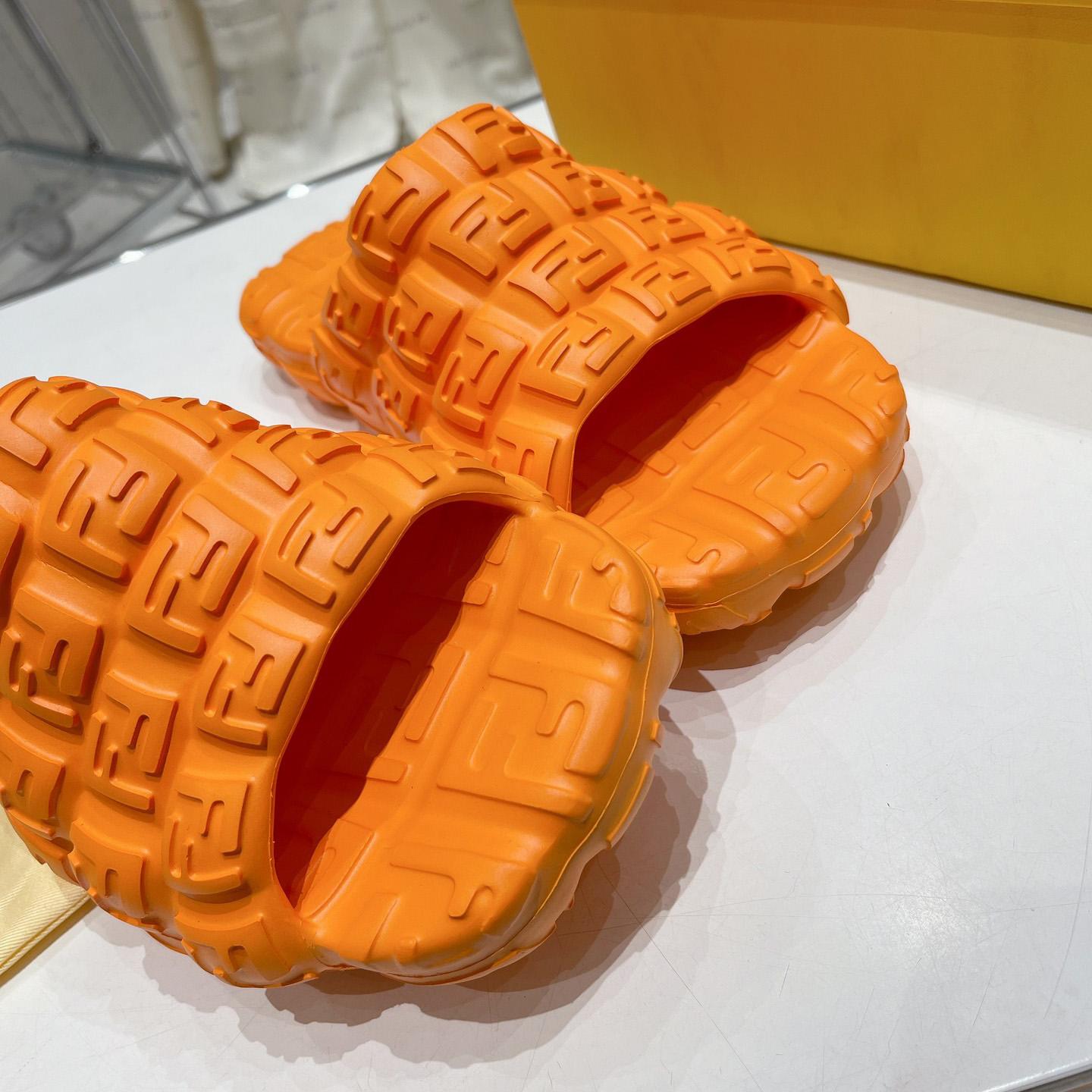 Fendi Cloud Slides Orange Rubber Slides - DesignerGu