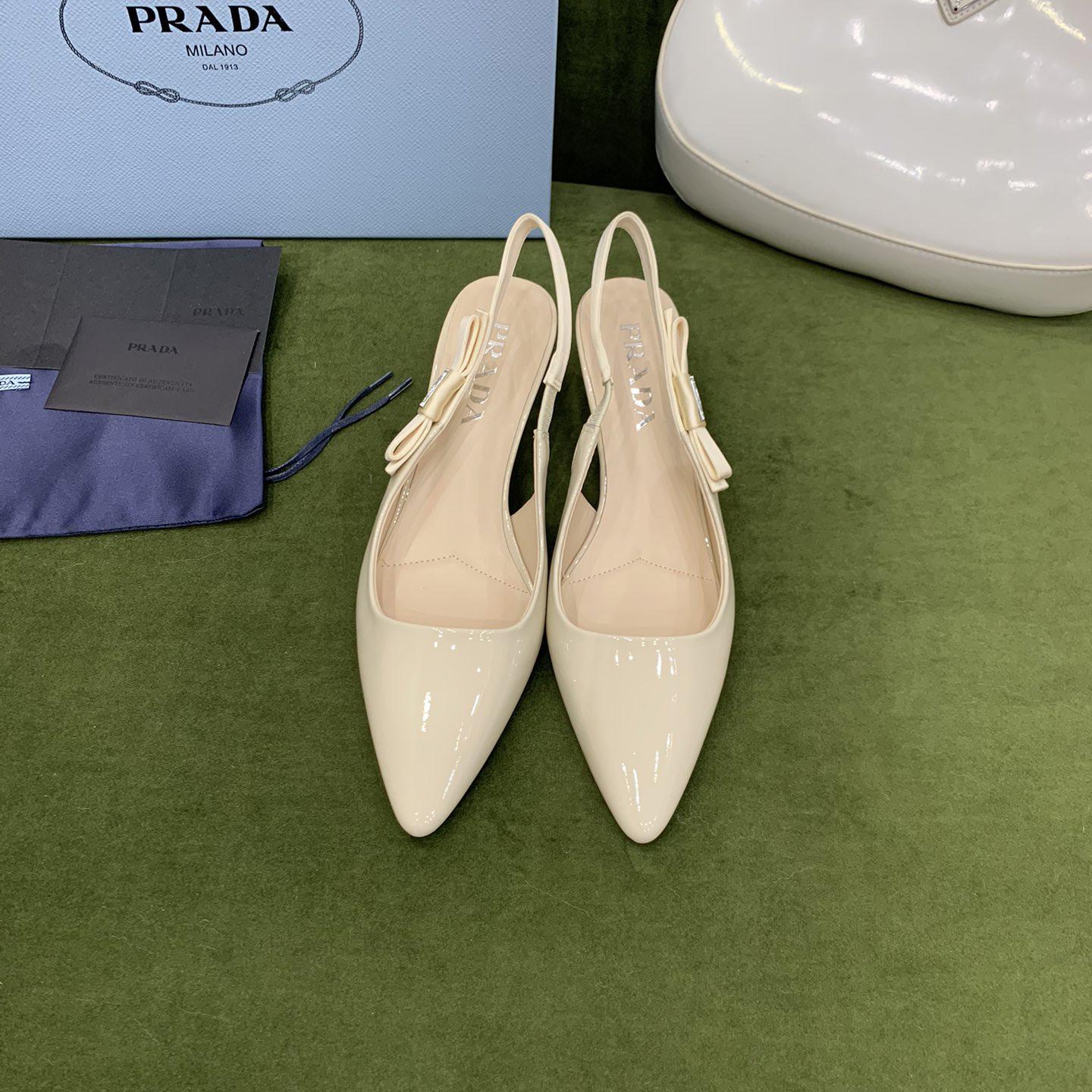 Prada Patent Leather Slingbacks - DesignerGu