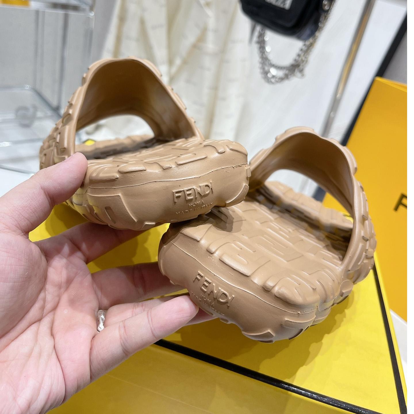 Fendi Cloud Slides Orange Rubber Slides - DesignerGu