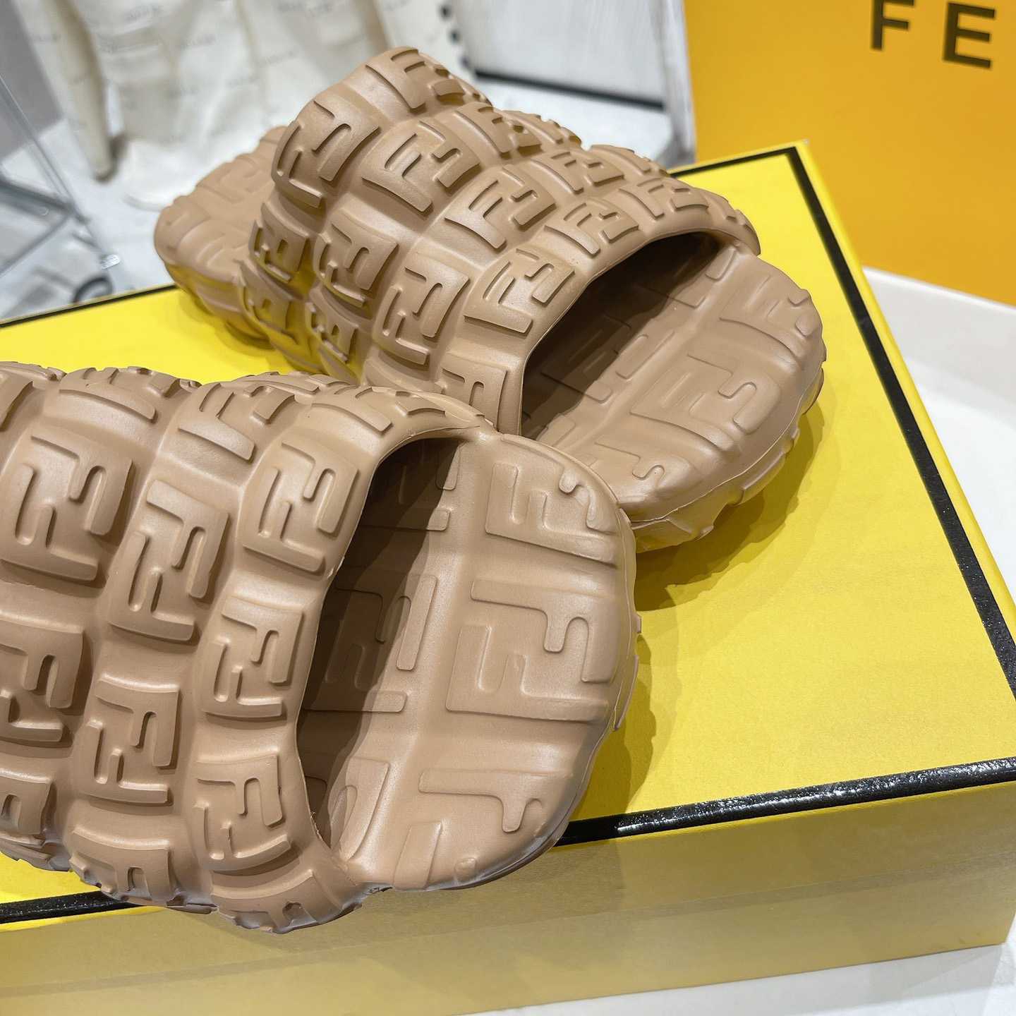 Fendi Cloud Slides Orange Rubber Slides - DesignerGu