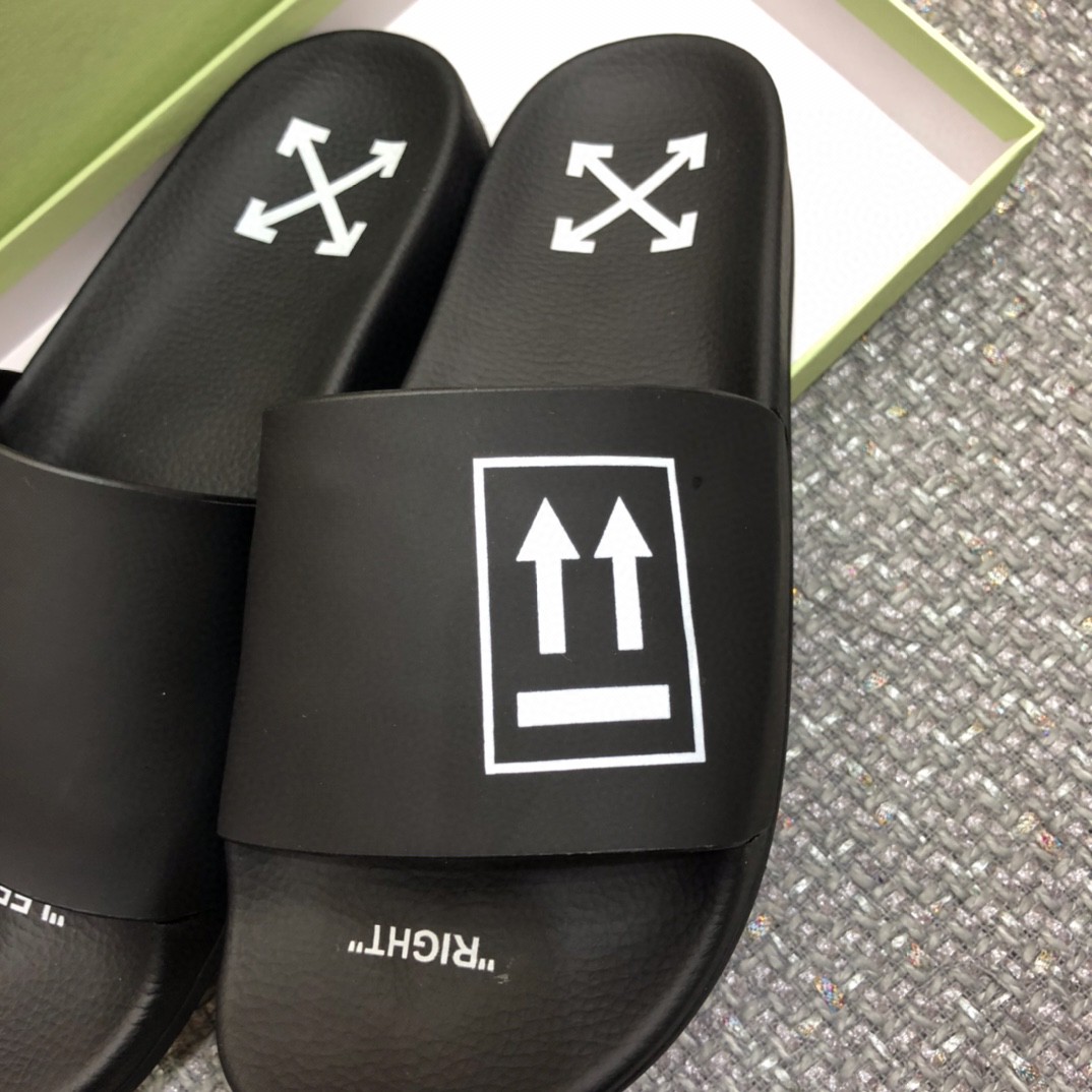 Off White Double Arrow Camouflage Print Slides - DesignerGu