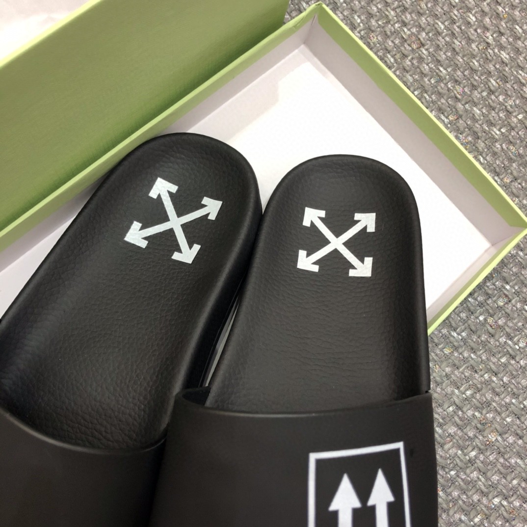 Off White Double Arrow Camouflage Print Slides - DesignerGu