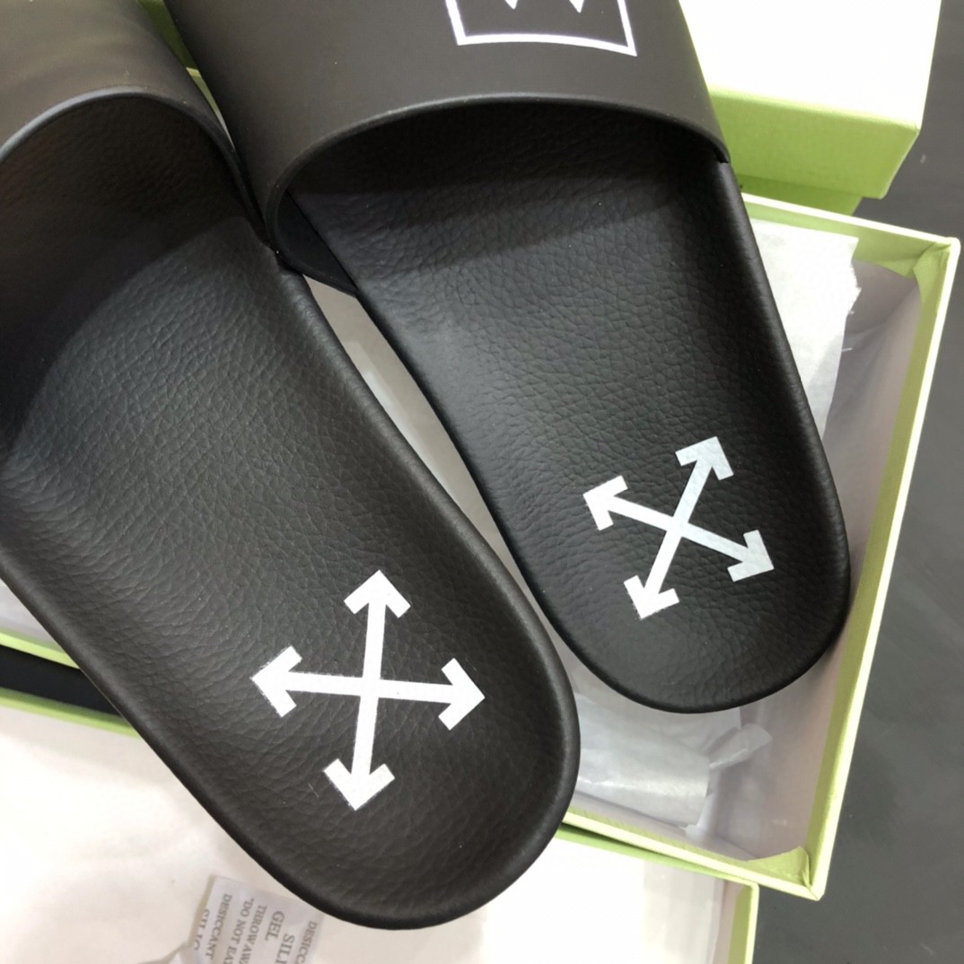 Off White Double Arrow Camouflage Print Slides - DesignerGu