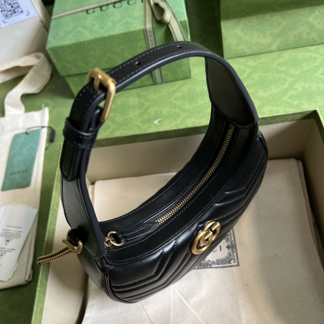 Gucci GG Marmont Half-Moon-Shaped Mini Bag(21.5-11-5cm) - DesignerGu