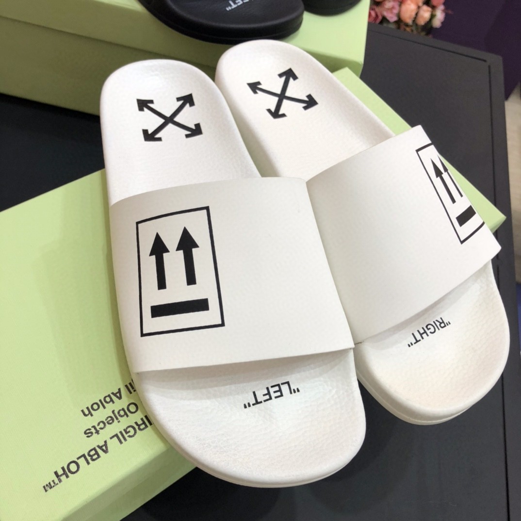 Off White Double Arrow Camouflage Print Slides - DesignerGu