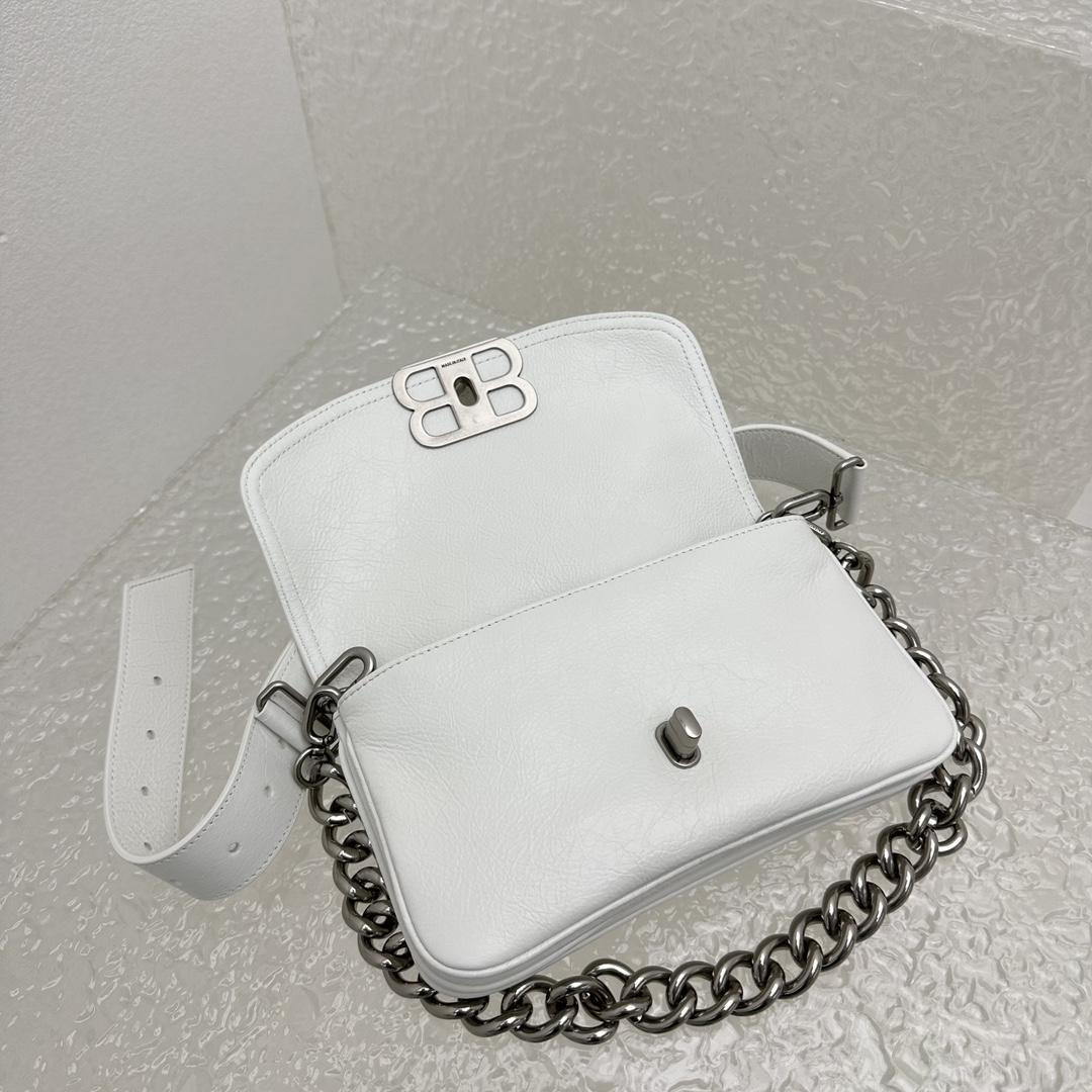 Balenciaga BB Soft Small Flap Bag In Optic White  - DesignerGu