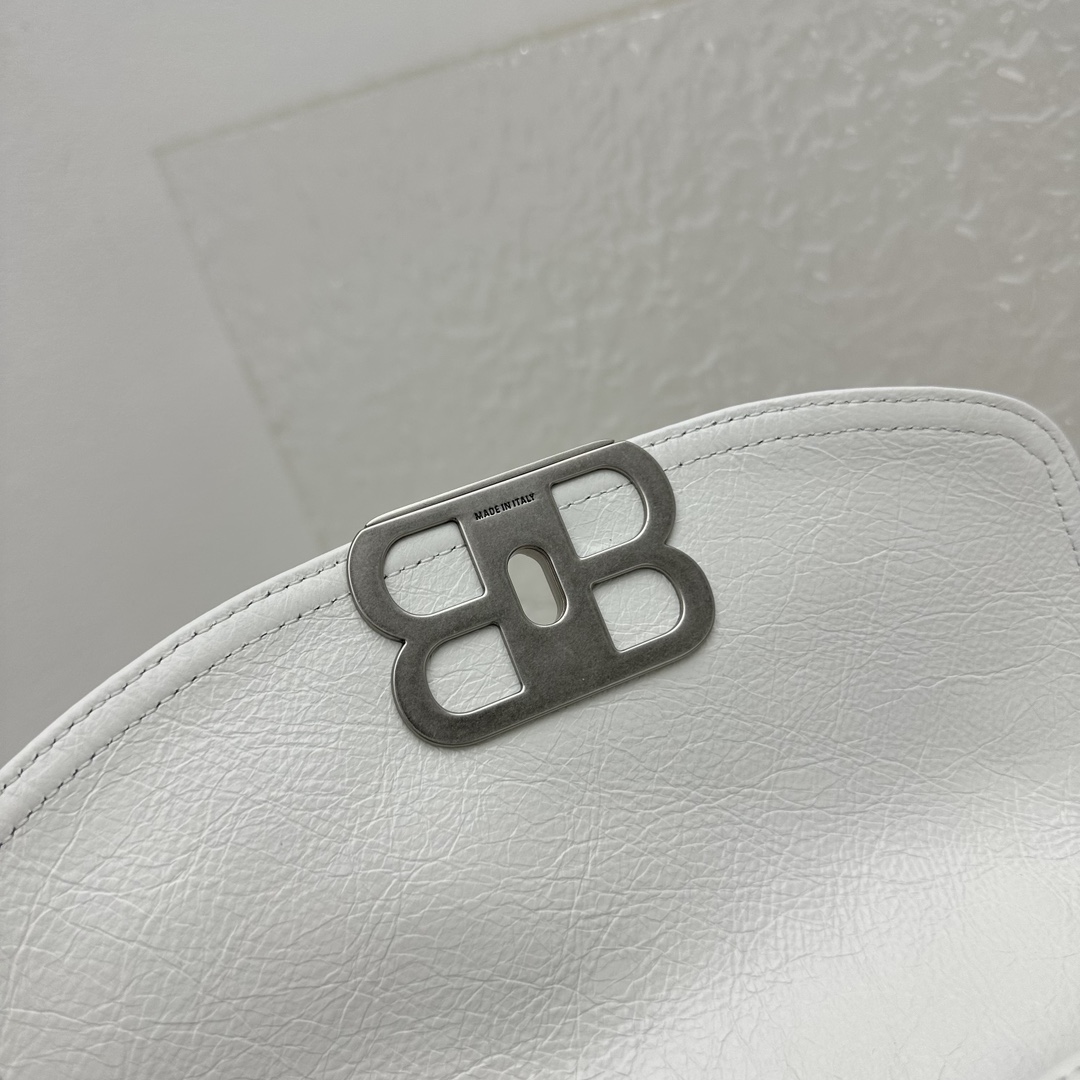 Balenciaga BB Soft Small Flap Bag In Optic White  - DesignerGu