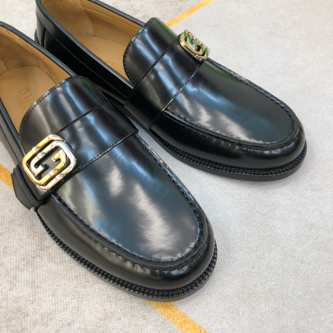 Gucci Logo-plaque Leather Loafers (Upon Uk Size) - DesignerGu