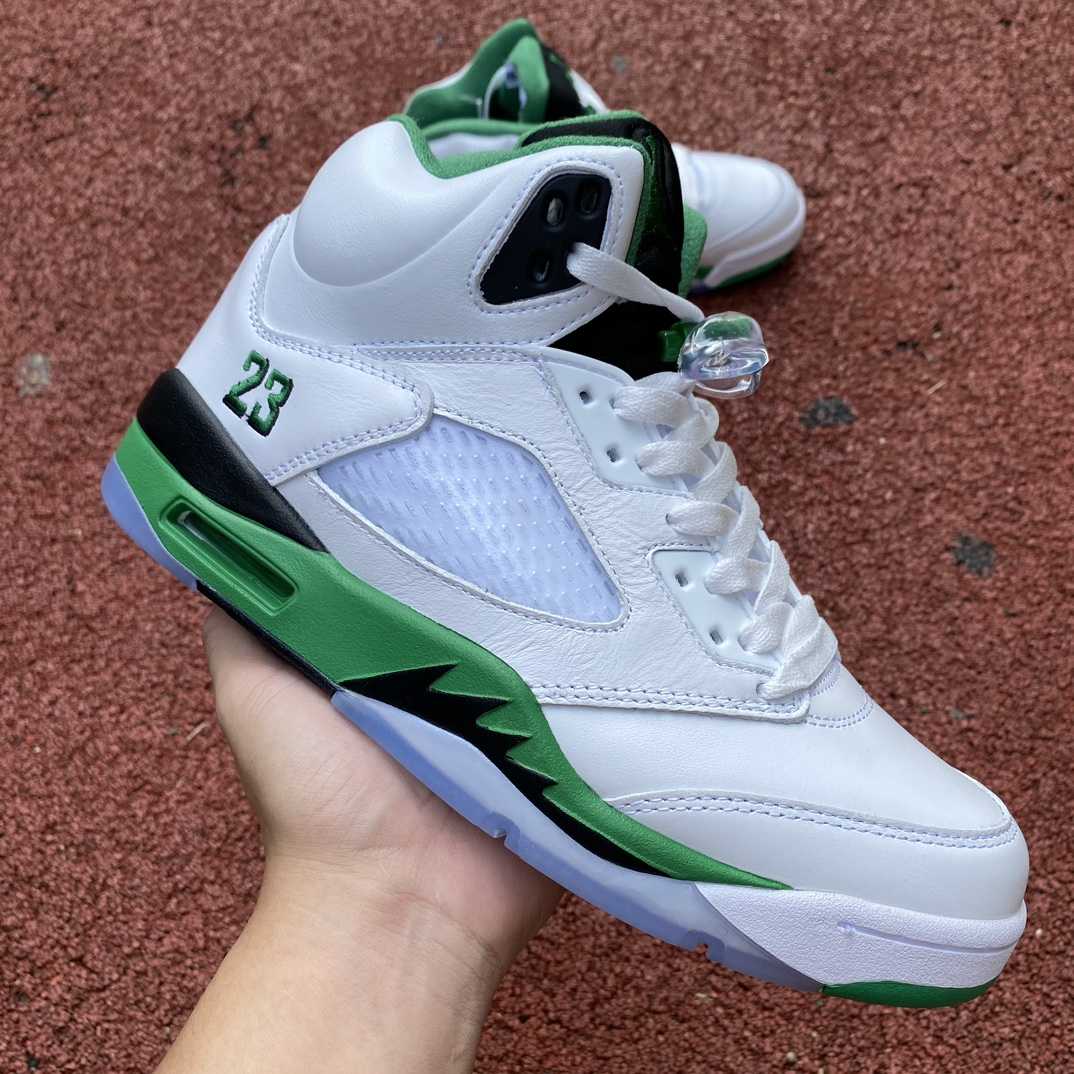 Air Jordan 5 Burgundy Lucky Green Sneakers         dd9336-103 - DesignerGu