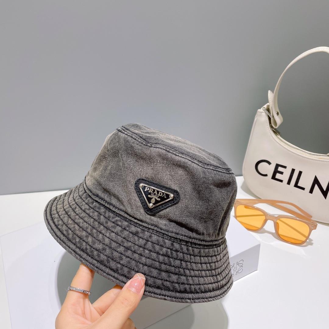 Prada Denim Bucket Hat - DesignerGu