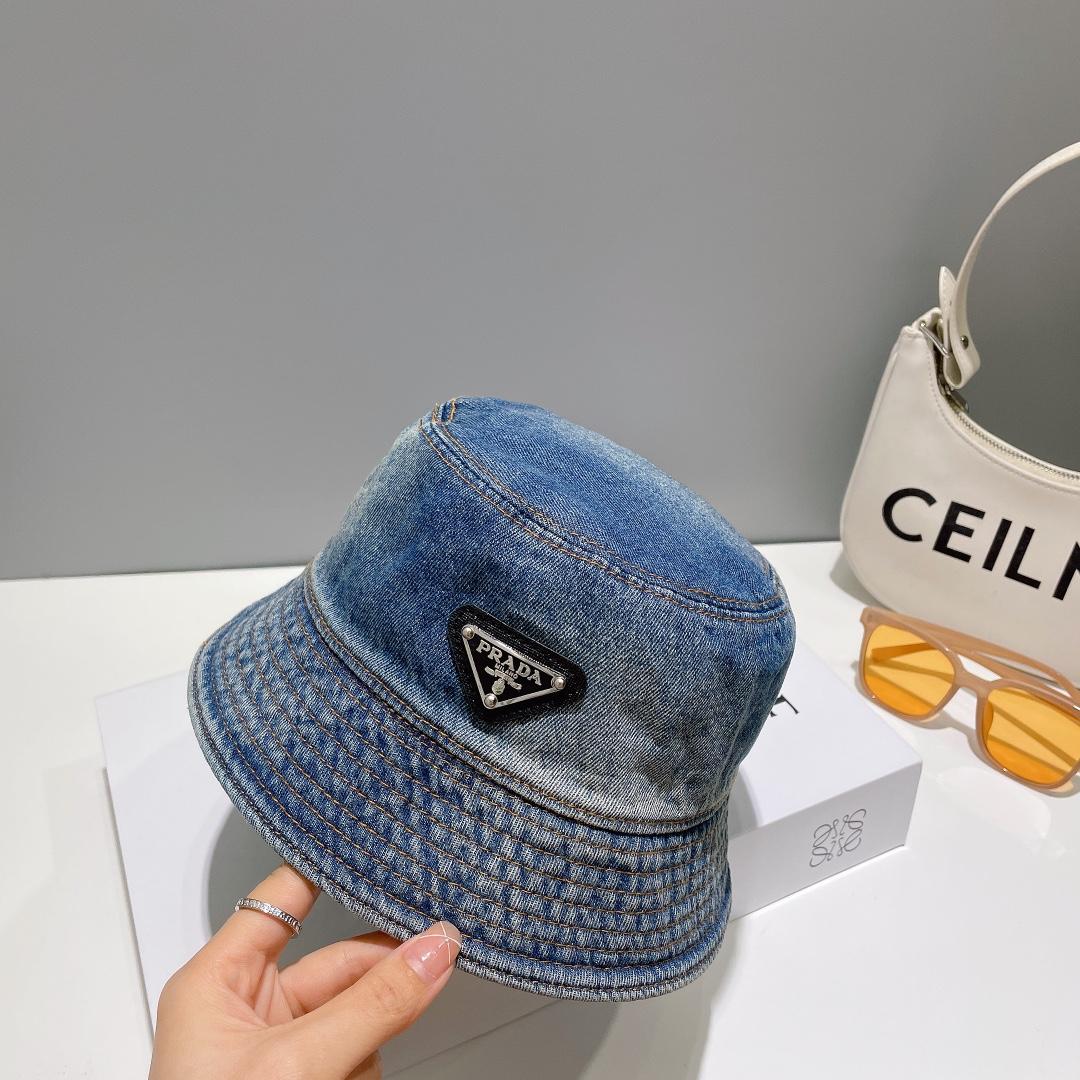 Prada Denim Bucket Hat - DesignerGu