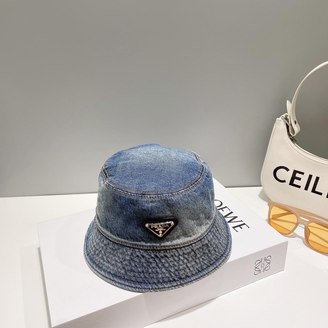 Prada Denim Bucket Hat - DesignerGu