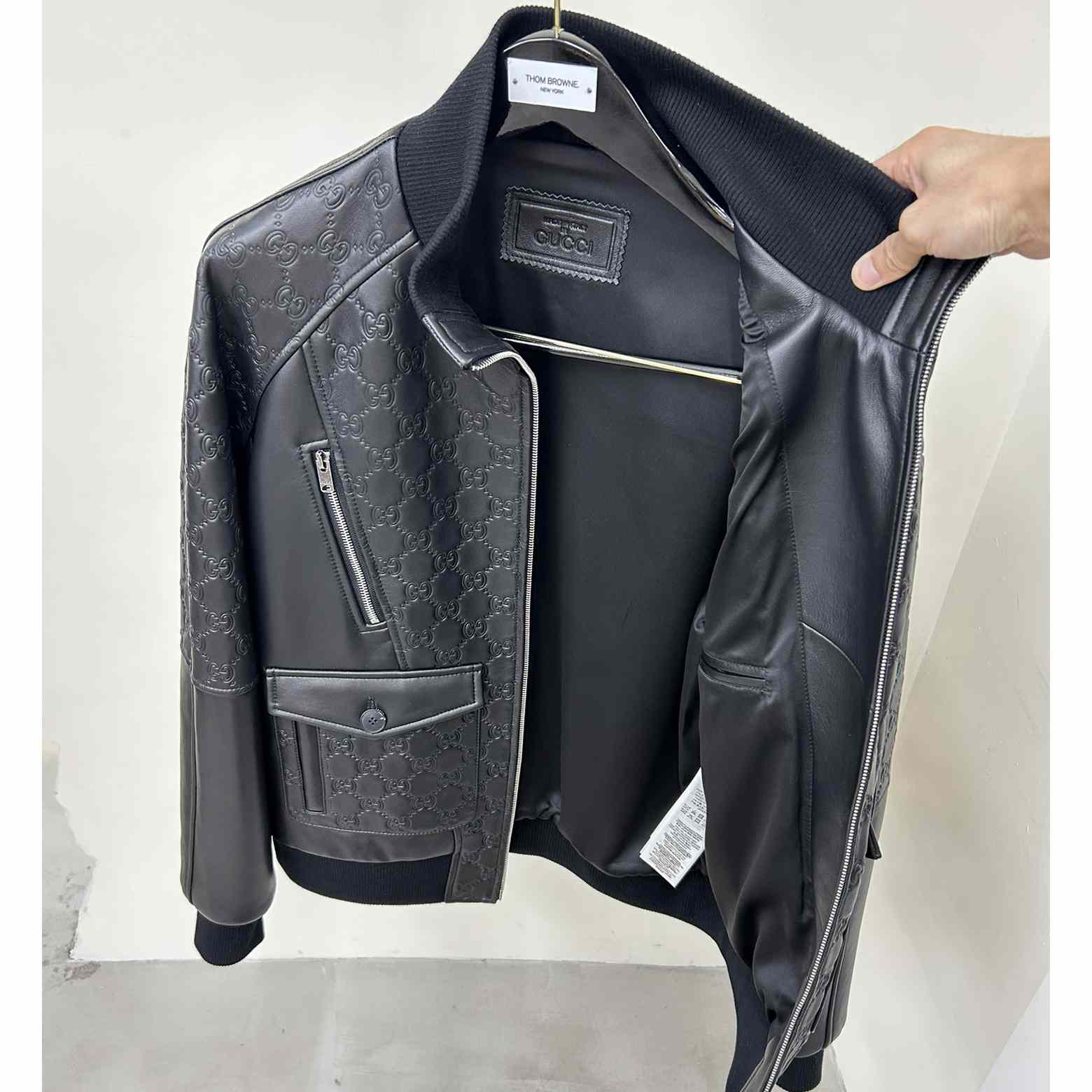 Gucci GG Leather Jacket - DesignerGu