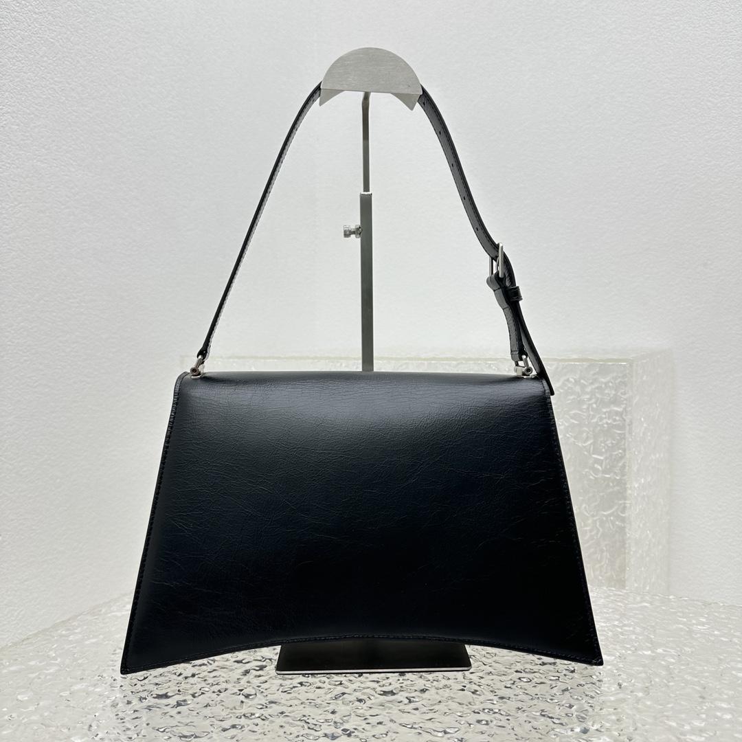 Balenciaga Crush Medium Sling Bag In Black (31x20x10cm) - DesignerGu