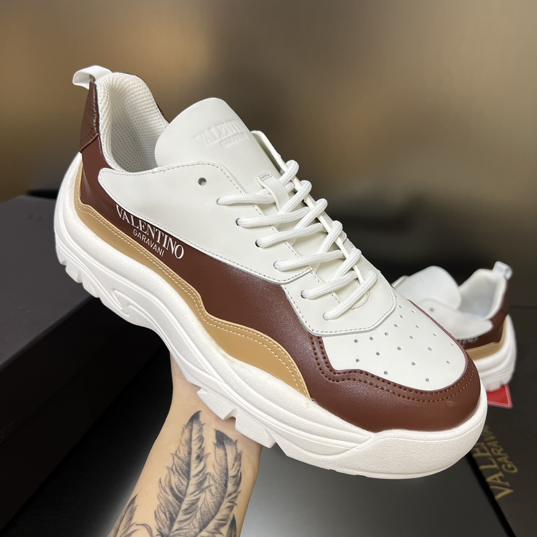 Valenti Garavani Brown Gumboy Sneakers - DesignerGu