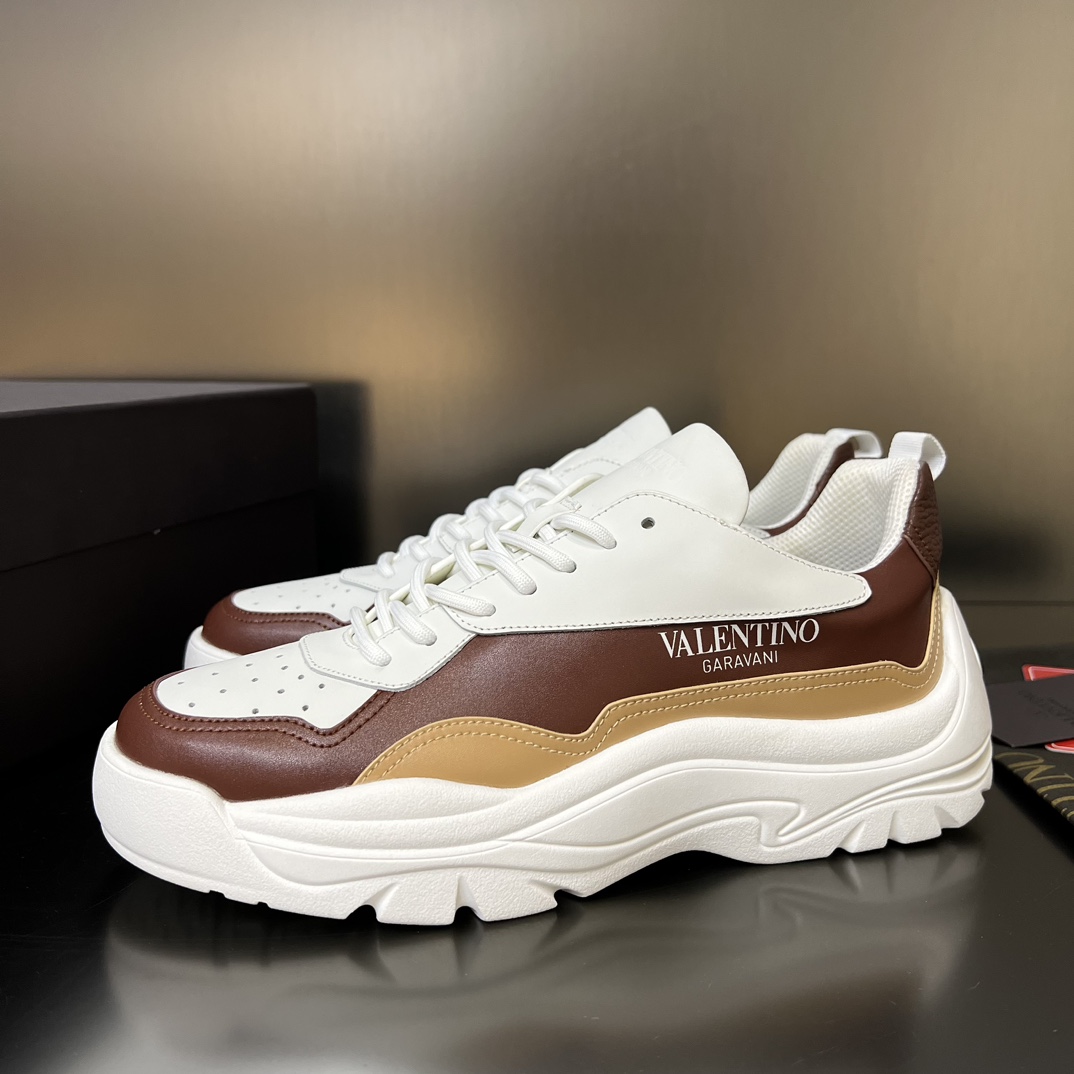 Valenti Garavani Brown Gumboy Sneakers - DesignerGu