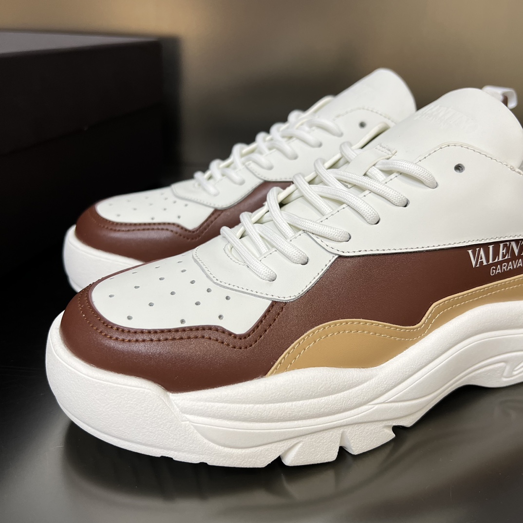 Valenti Garavani Brown Gumboy Sneakers - DesignerGu