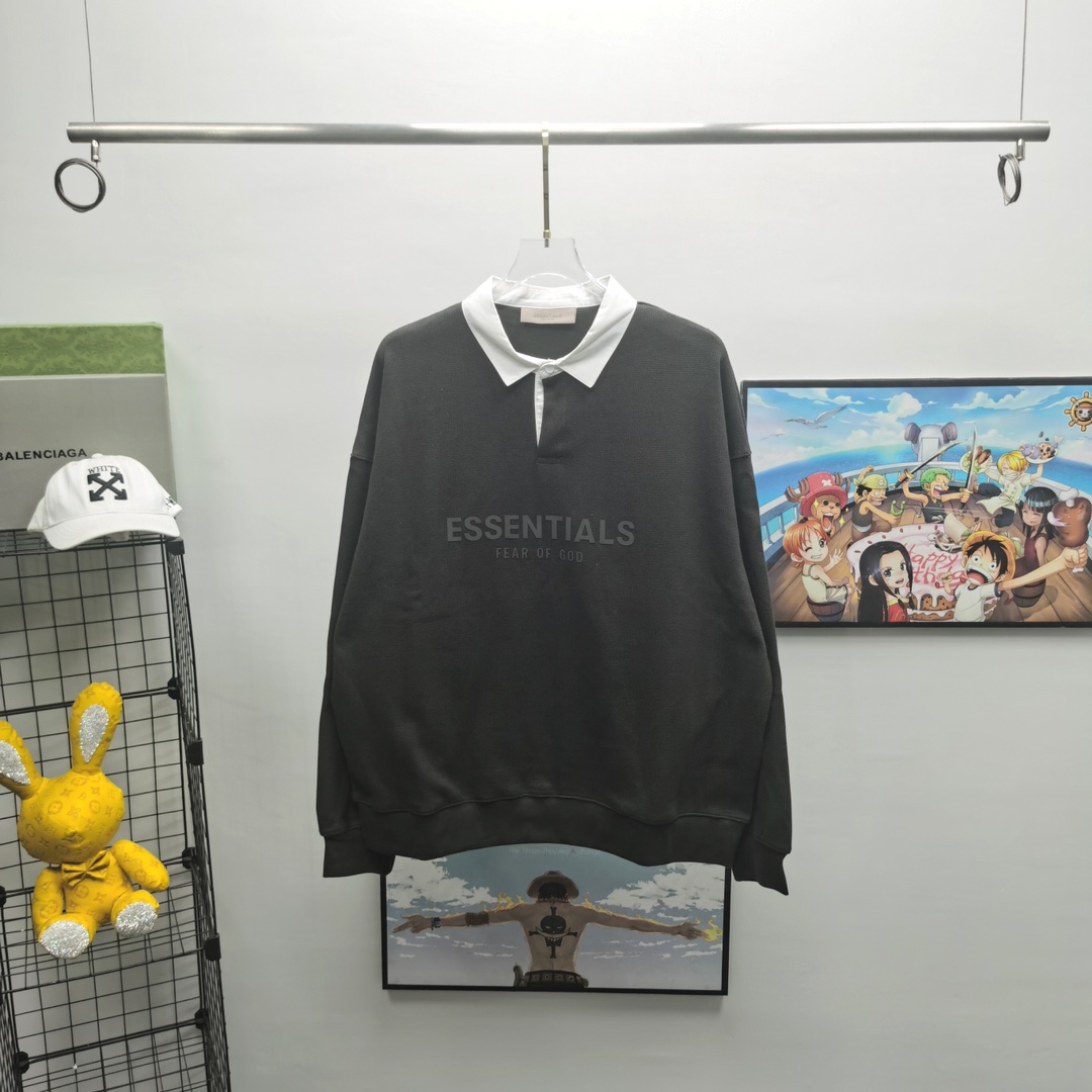 Fear of God Essentials Waffle Henley Rugby - DesignerGu