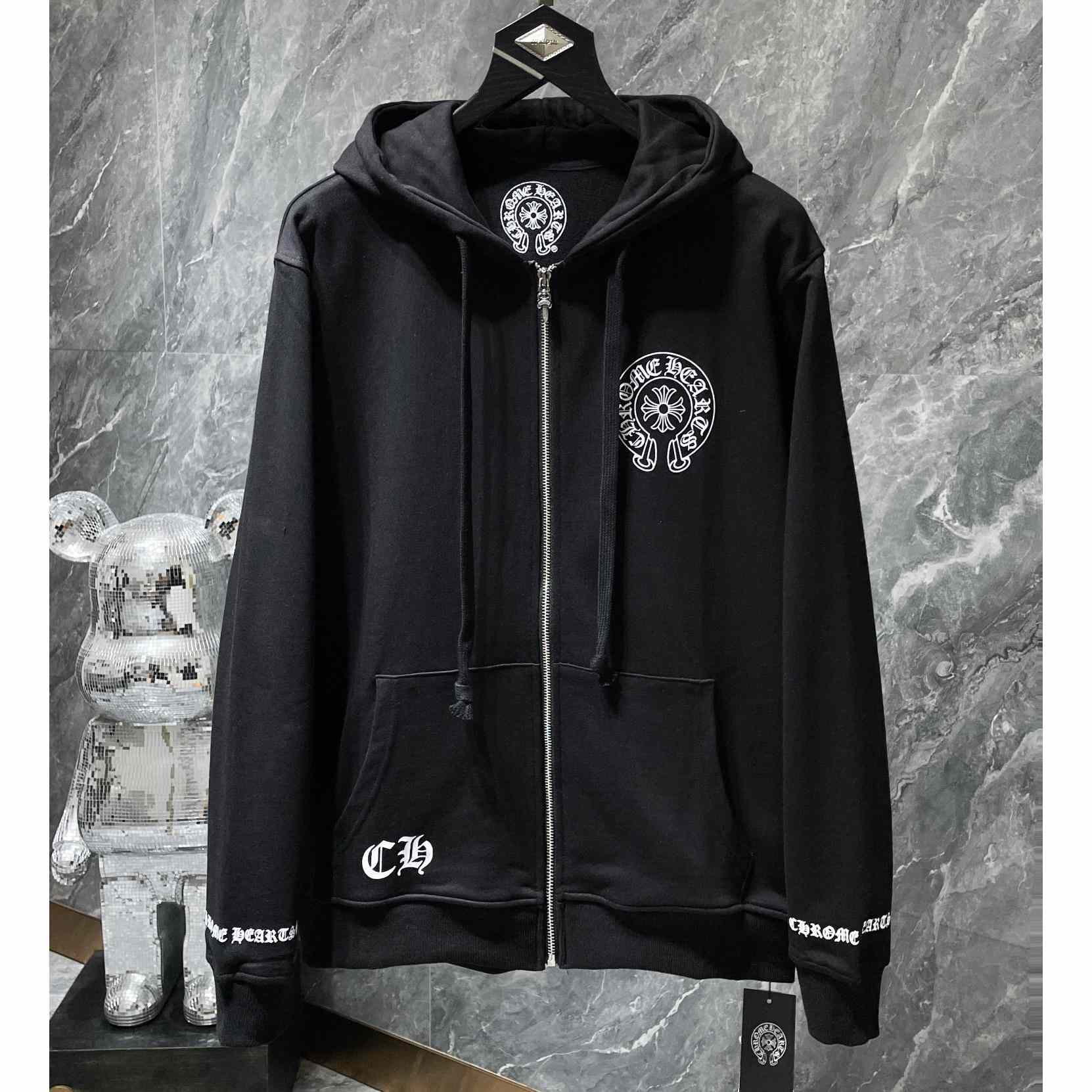 Chrome Heart Zip Up Hooded Sweatshirt  - DesignerGu