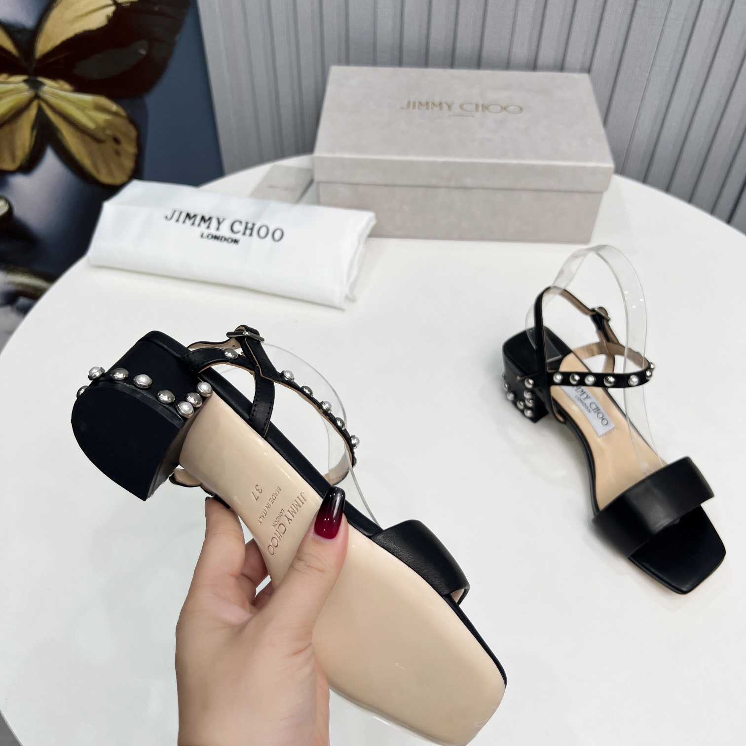 Jimmy Choo Aadra 45mm Sandals - DesignerGu