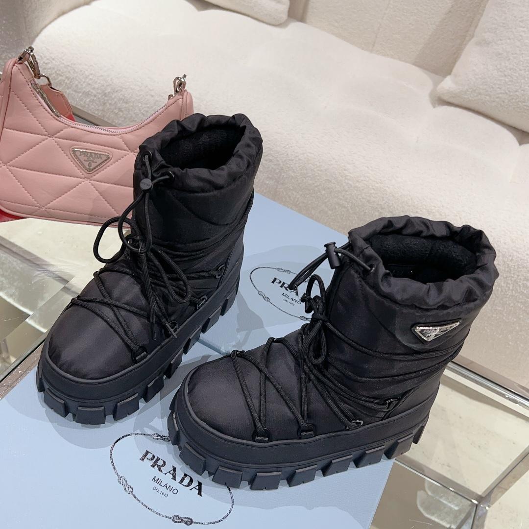 Prada Nylon Gabardine Après-ski Boots - DesignerGu