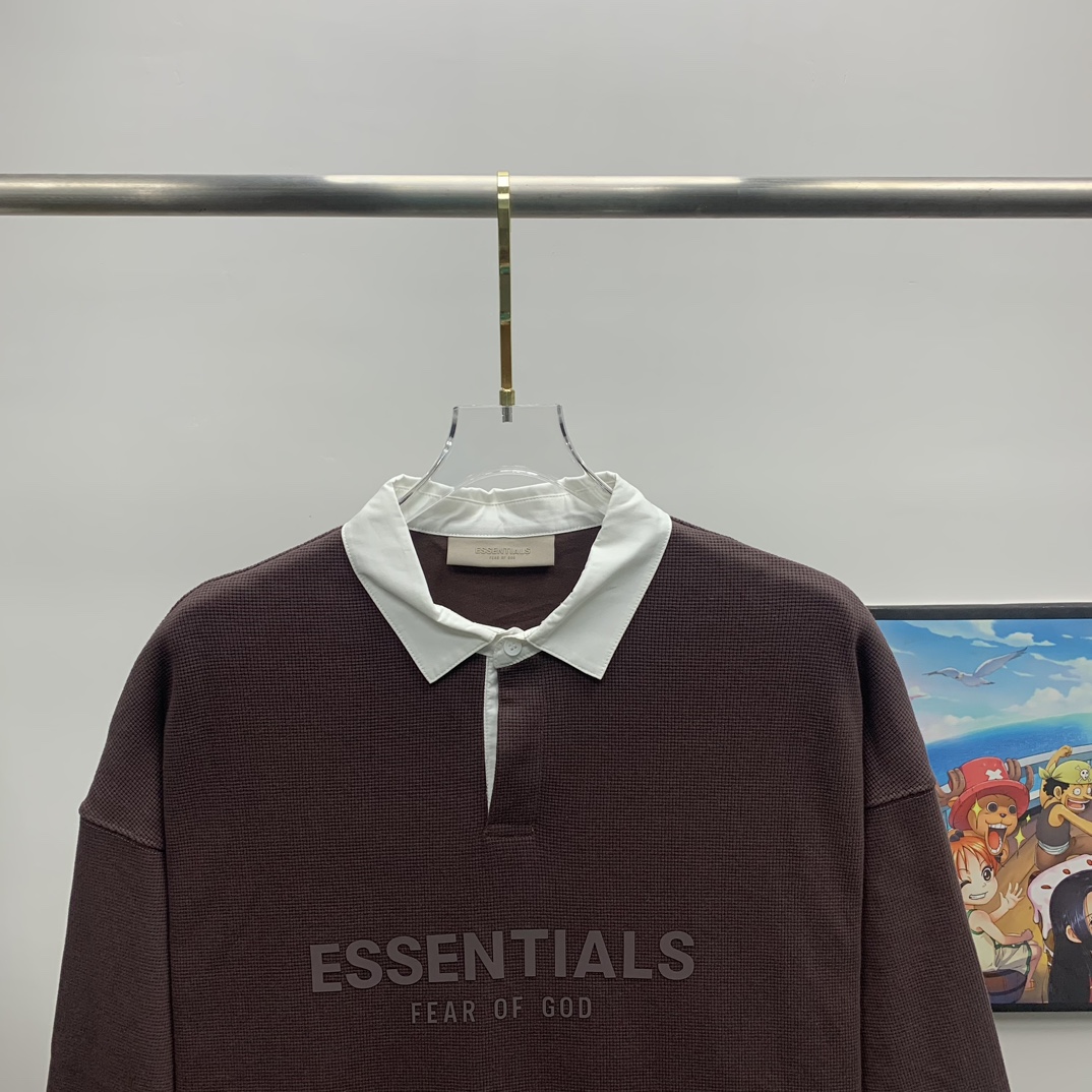 Fear of God Essentials Waffle Henley Rugby - DesignerGu